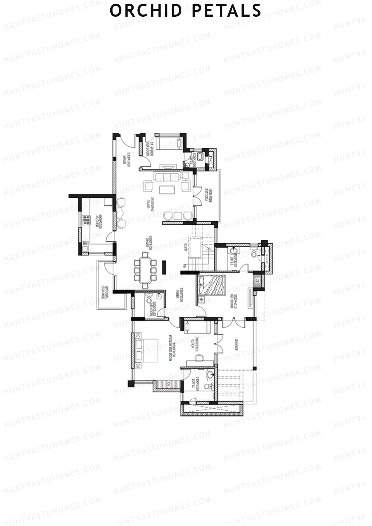 Orchid Petals Tower 24 Unit 4 TYPE PH LW(Penthouse) Floor Plan