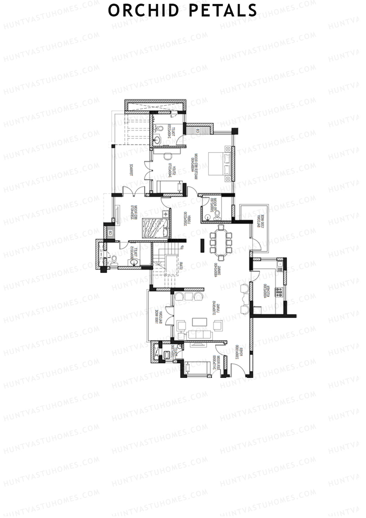 Orchid Petals Tower 25 Unit 4 TYPE PH LW(Penthouse) Floor Plan