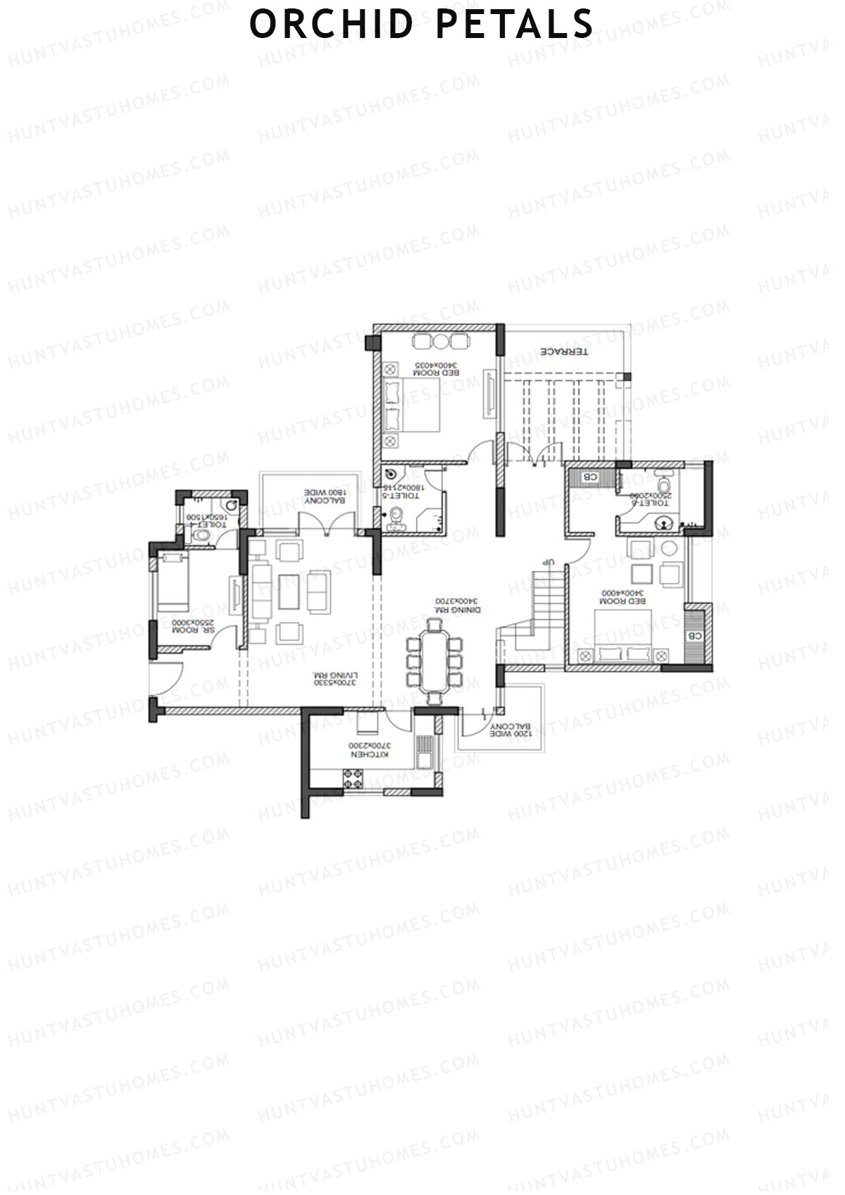 Orchid Petals Tower 2 Unit 4 Type PH LW(Penthouse) Floor Plan