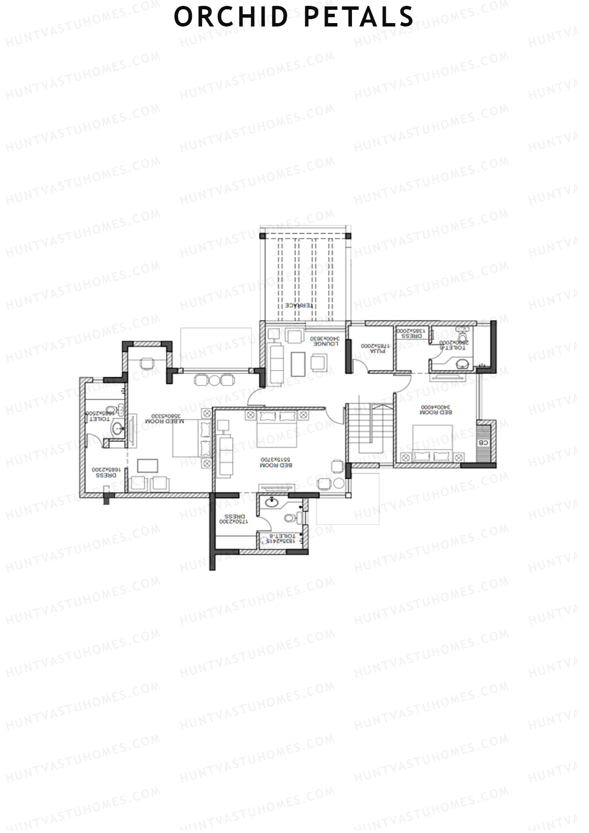 Orchid Petals Tower 2 Unit 4 Type PH LW(Penthouse) Floor Plan