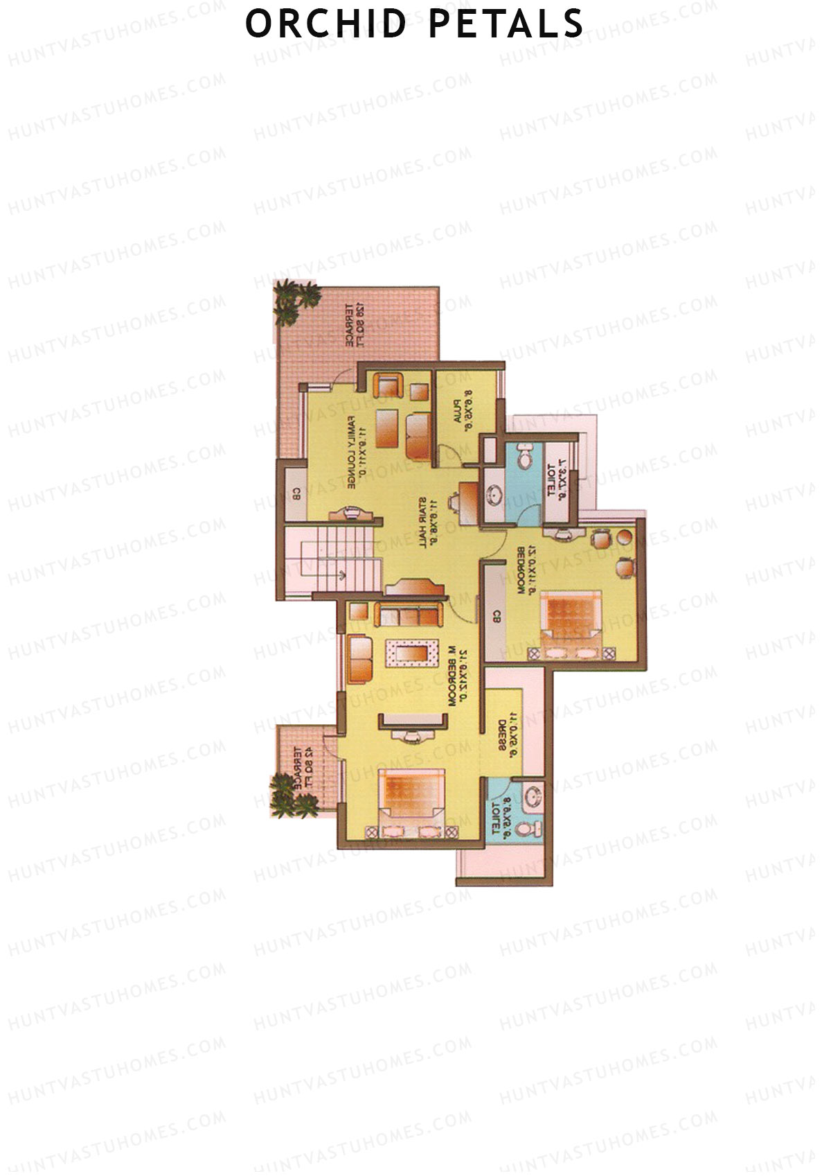 Orchid Petals Tower 4 Unit 2 Type PH LW(Penthouse) Floor Plan