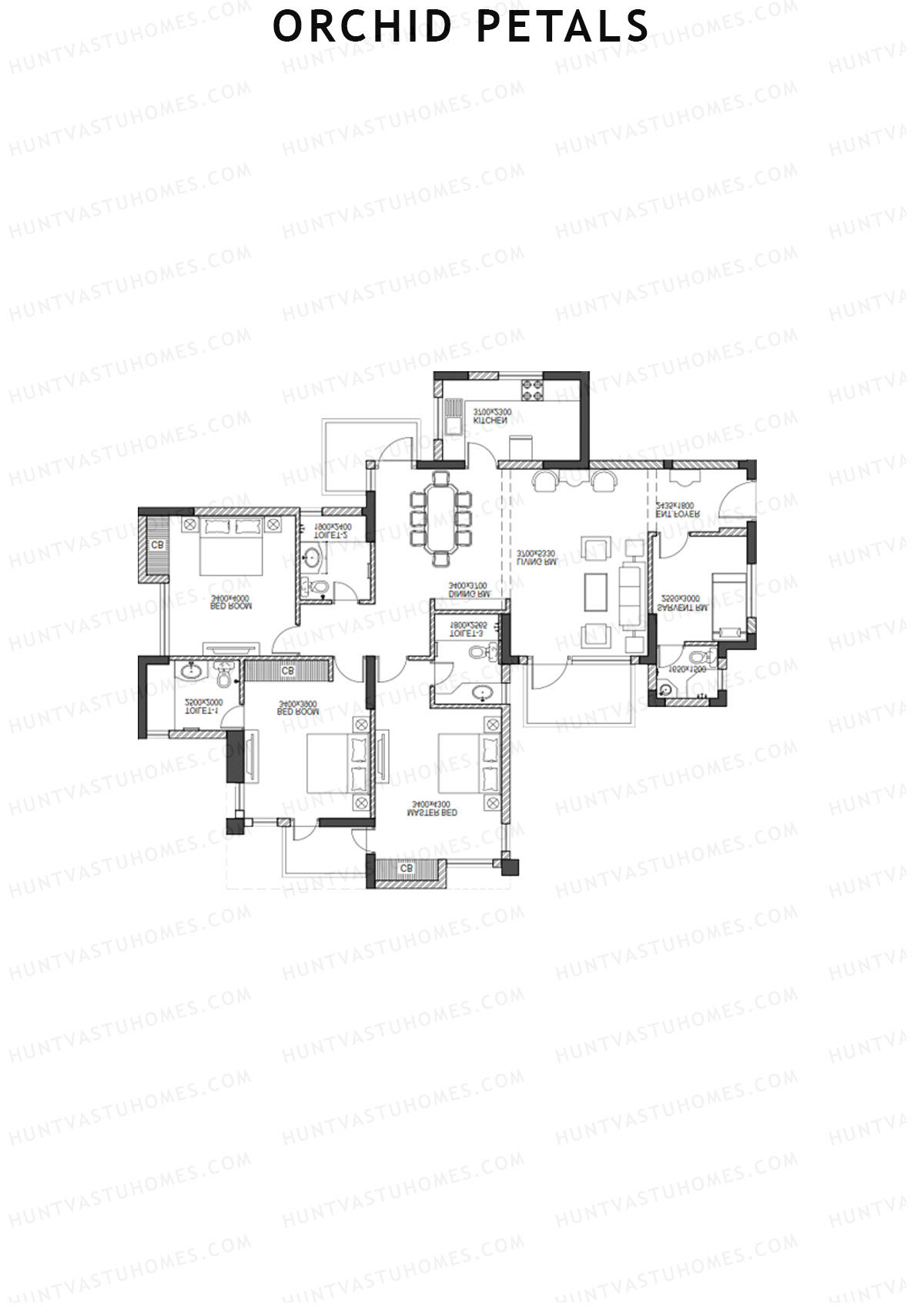 Orchid Petals Tower 5 Unit 2 (Type B) Floor Plan