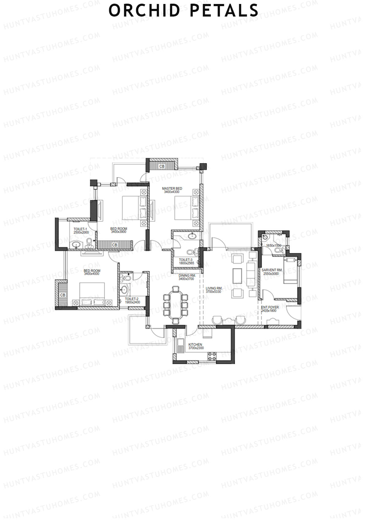 Orchid Petals Tower 6 Unit 1 (Type B) Floor Plan
