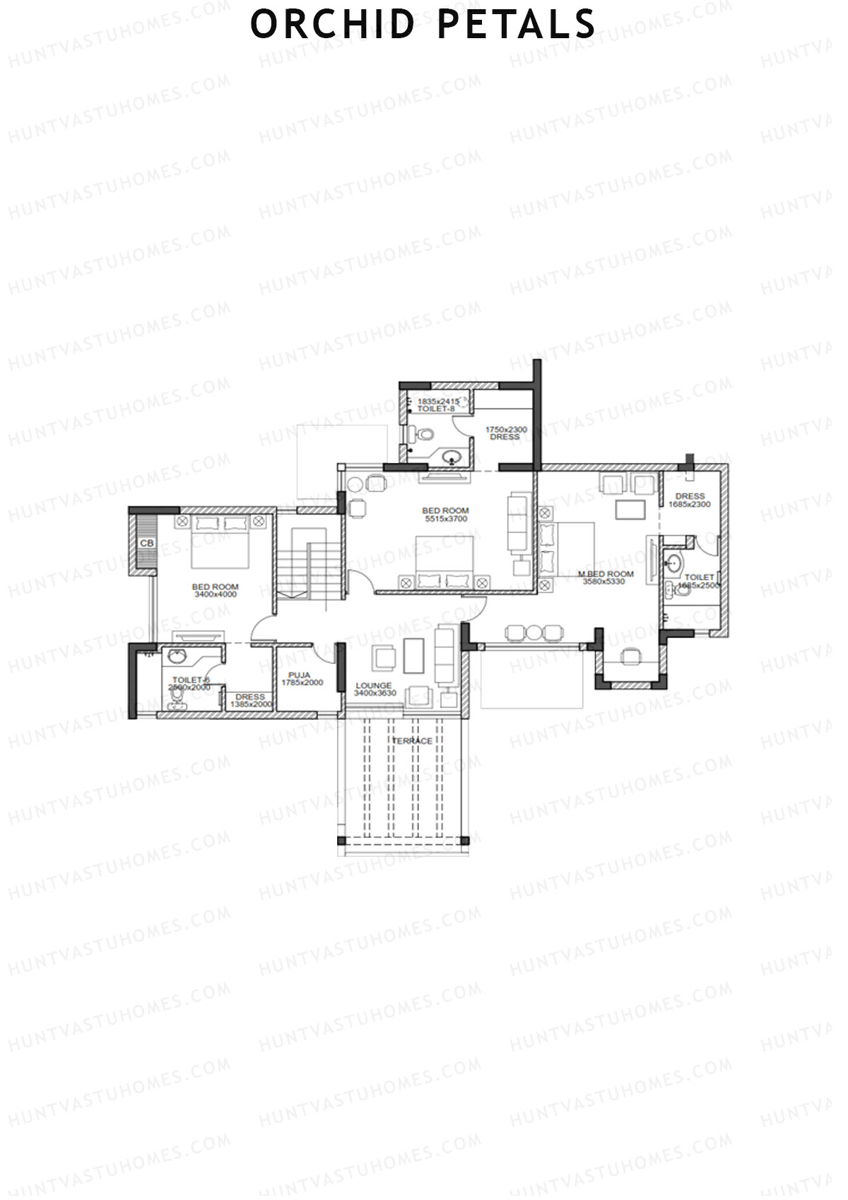 Orchid Petals Tower 6 Unit 4 Type PH LW(Penthouse) Floor Plan