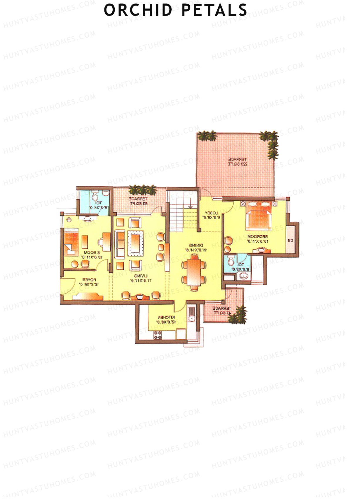 Orchid Petals Tower 7 Unit 2 Type PH LW(Penthouse) Floor Plan
