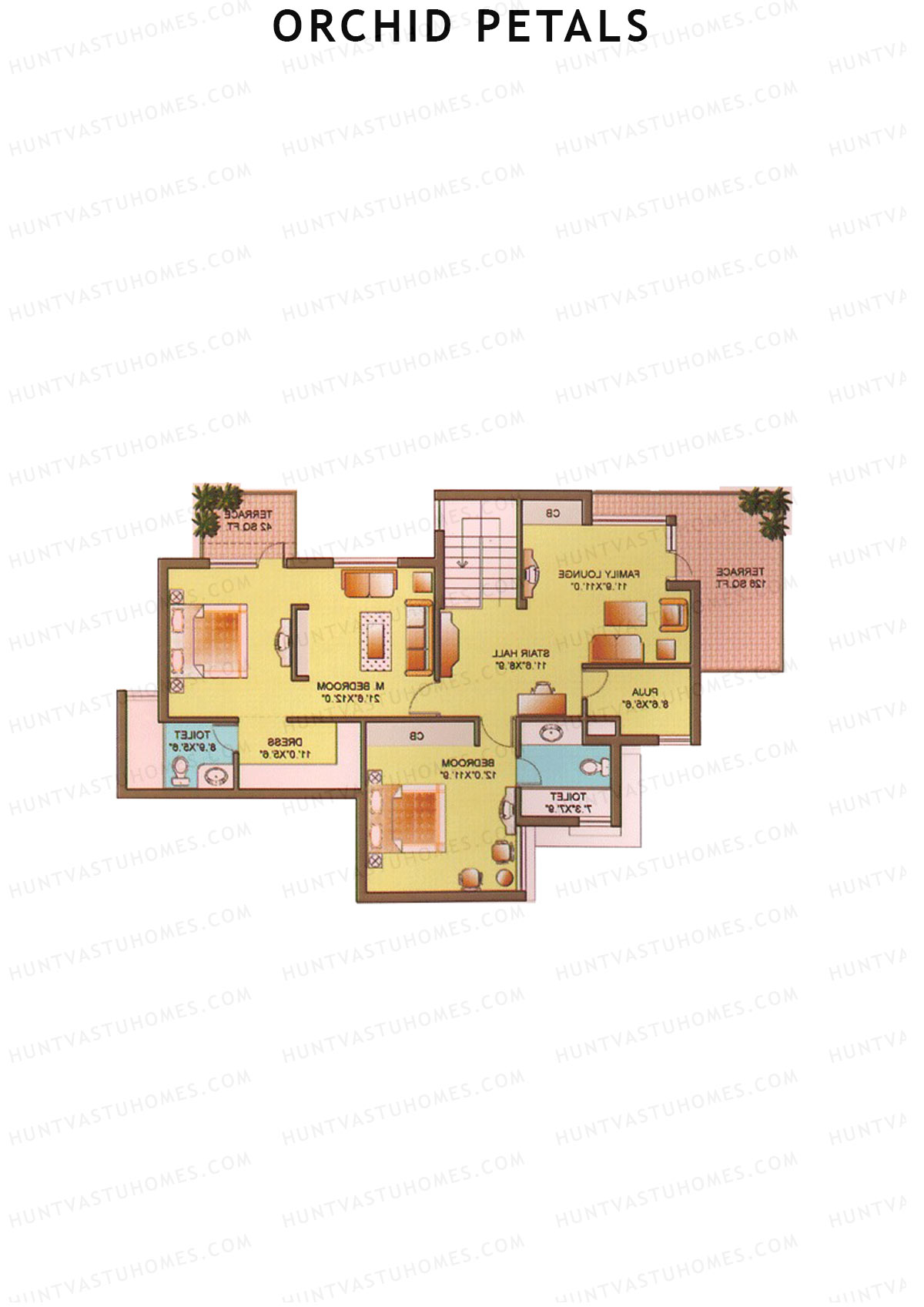 Orchid Petals Tower 7 Unit 2 Type PH LW(Penthouse) Floor Plan