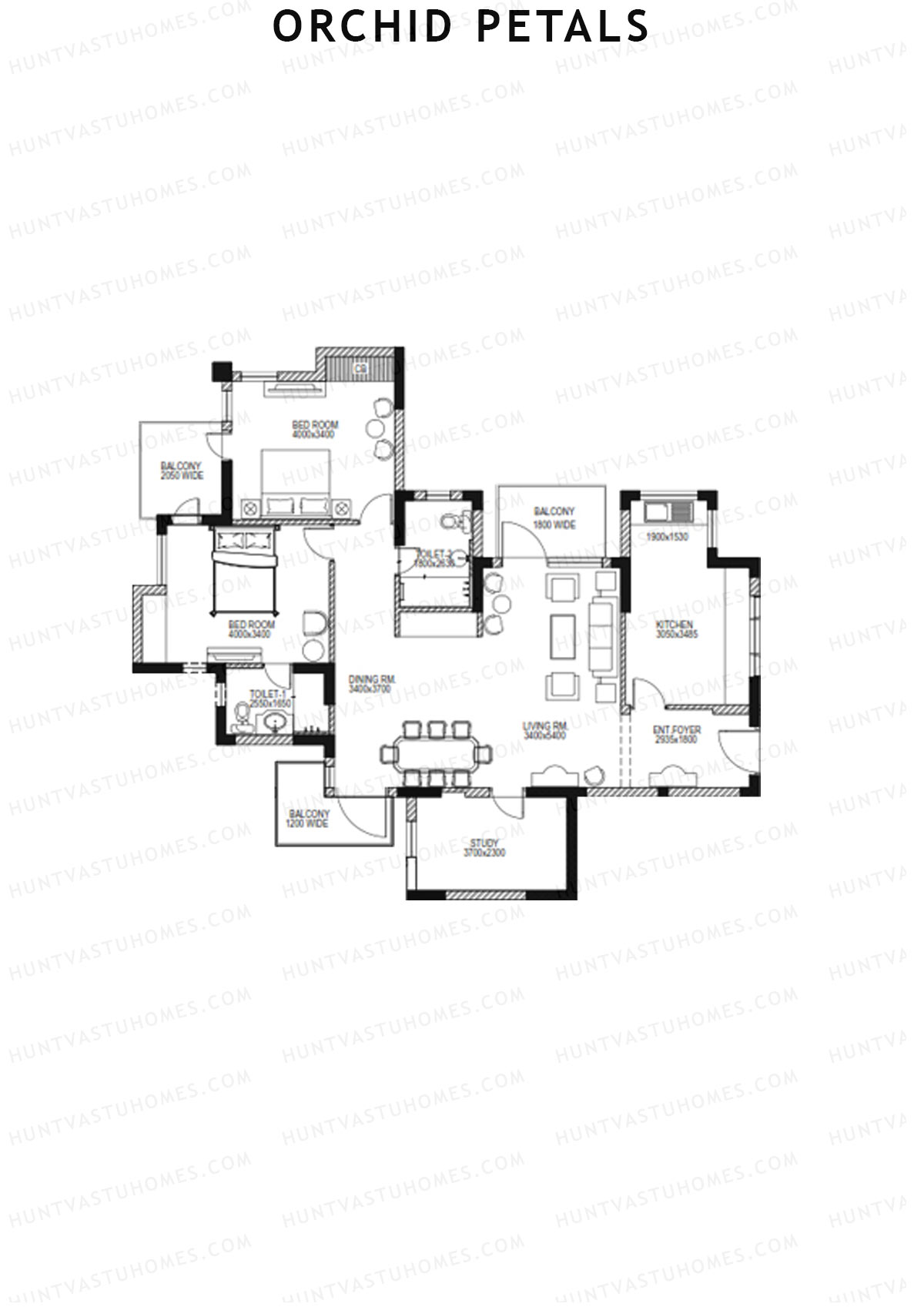 Orchid Petals Tower 7 Unit 3 (Type A) Floor Plan