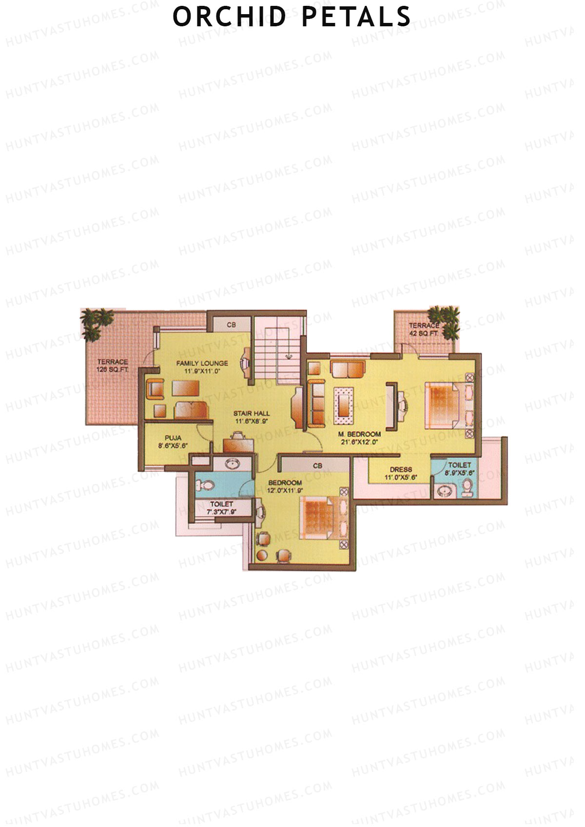 Orchid Petals Tower 7 Unit 3 Type PH LW(Penthouse) Floor Plan