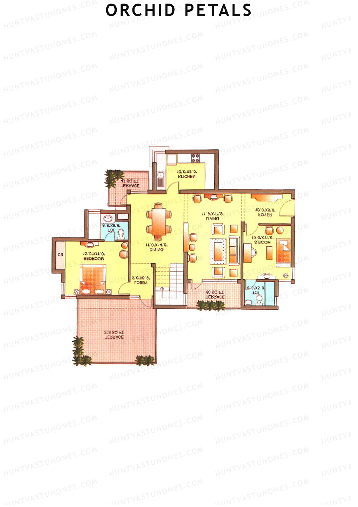 Orchid Petals Tower 7 Unit 4 Type PH LW(Penthouse) Floor Plan