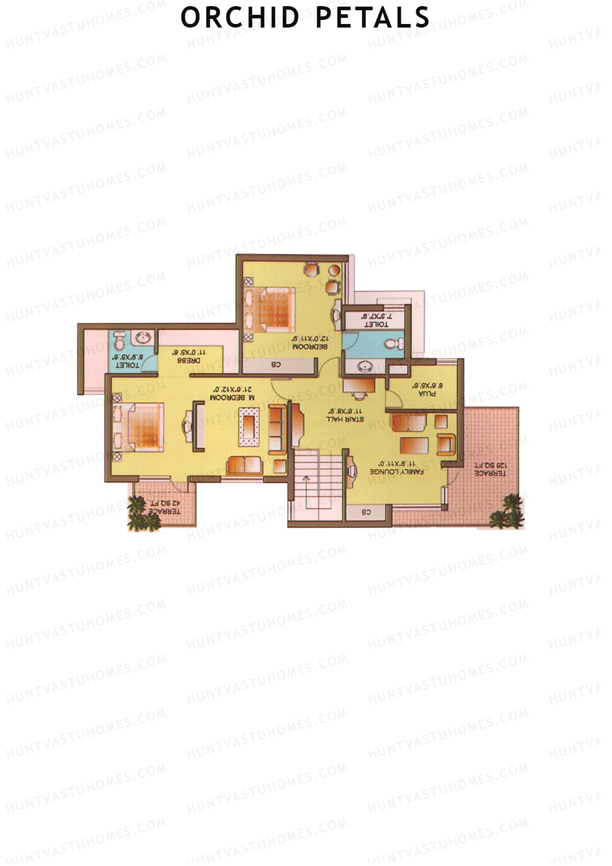 Orchid Petals Tower 8 Unit 1 Type PH LW(Penthouse) Floor Plan