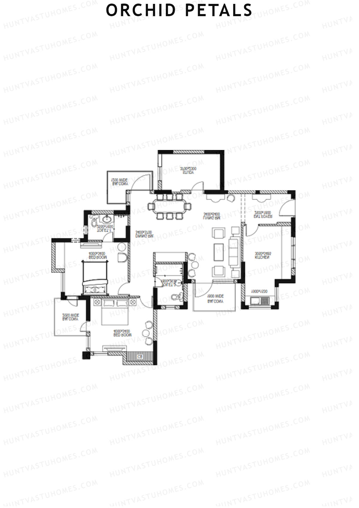 Orchid Petals Tower 8 Unit 2 (Type A) Floor Plan