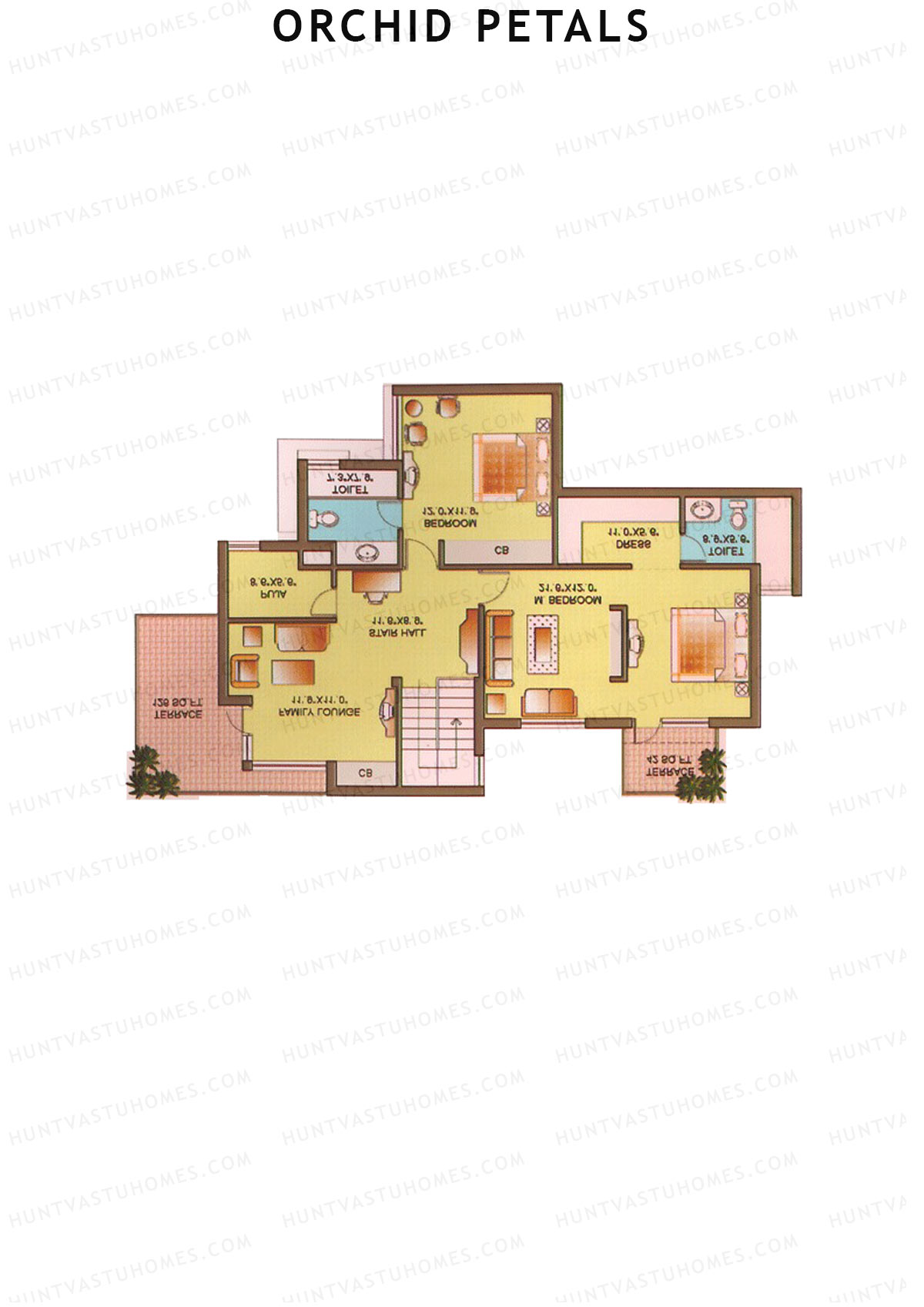 Orchid Petals Tower 8 Unit 2 Type PH LW(Penthouse) Floor Plan