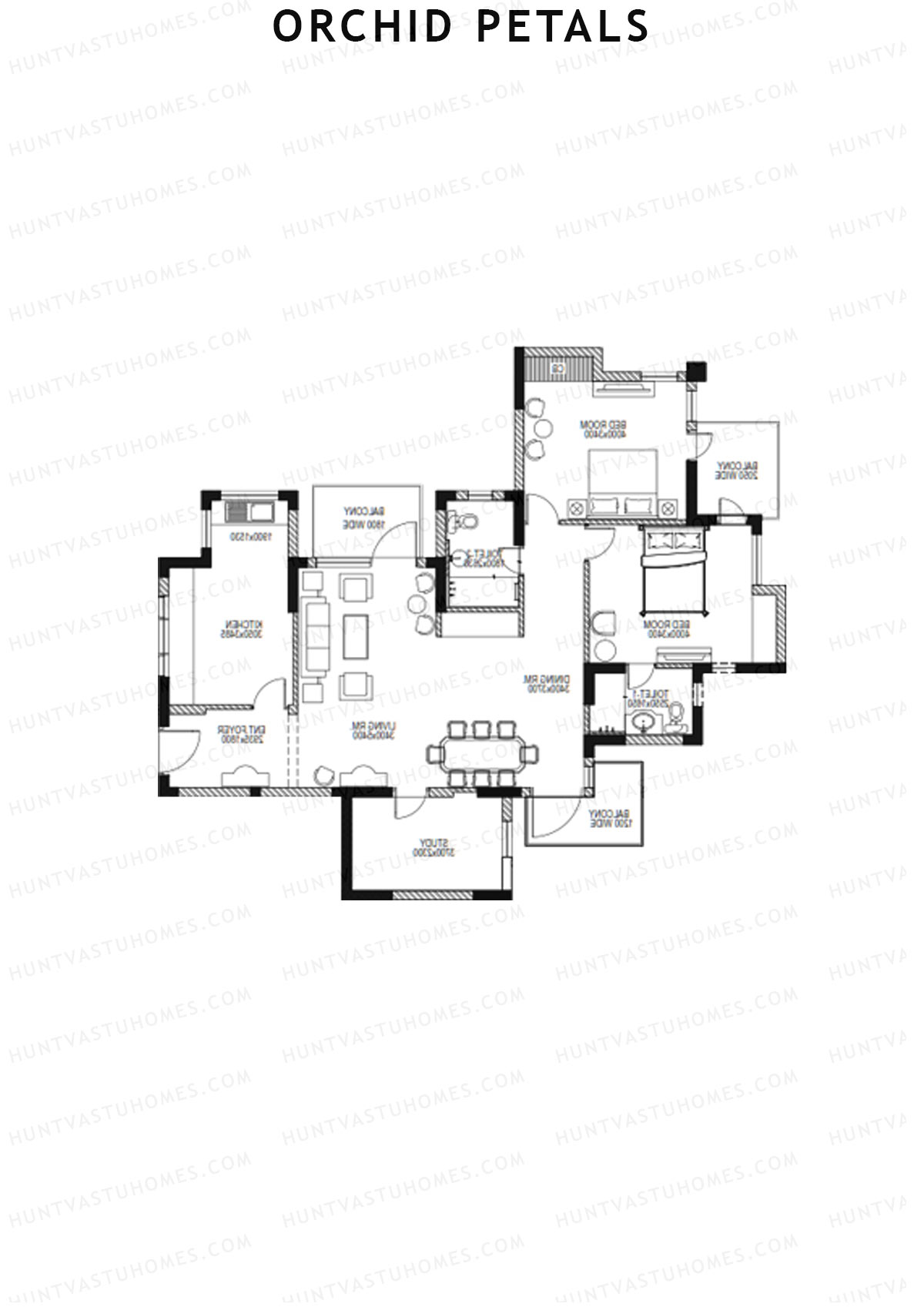 Orchid Petals Tower 8 Unit 4 (Type A) Floor Plan