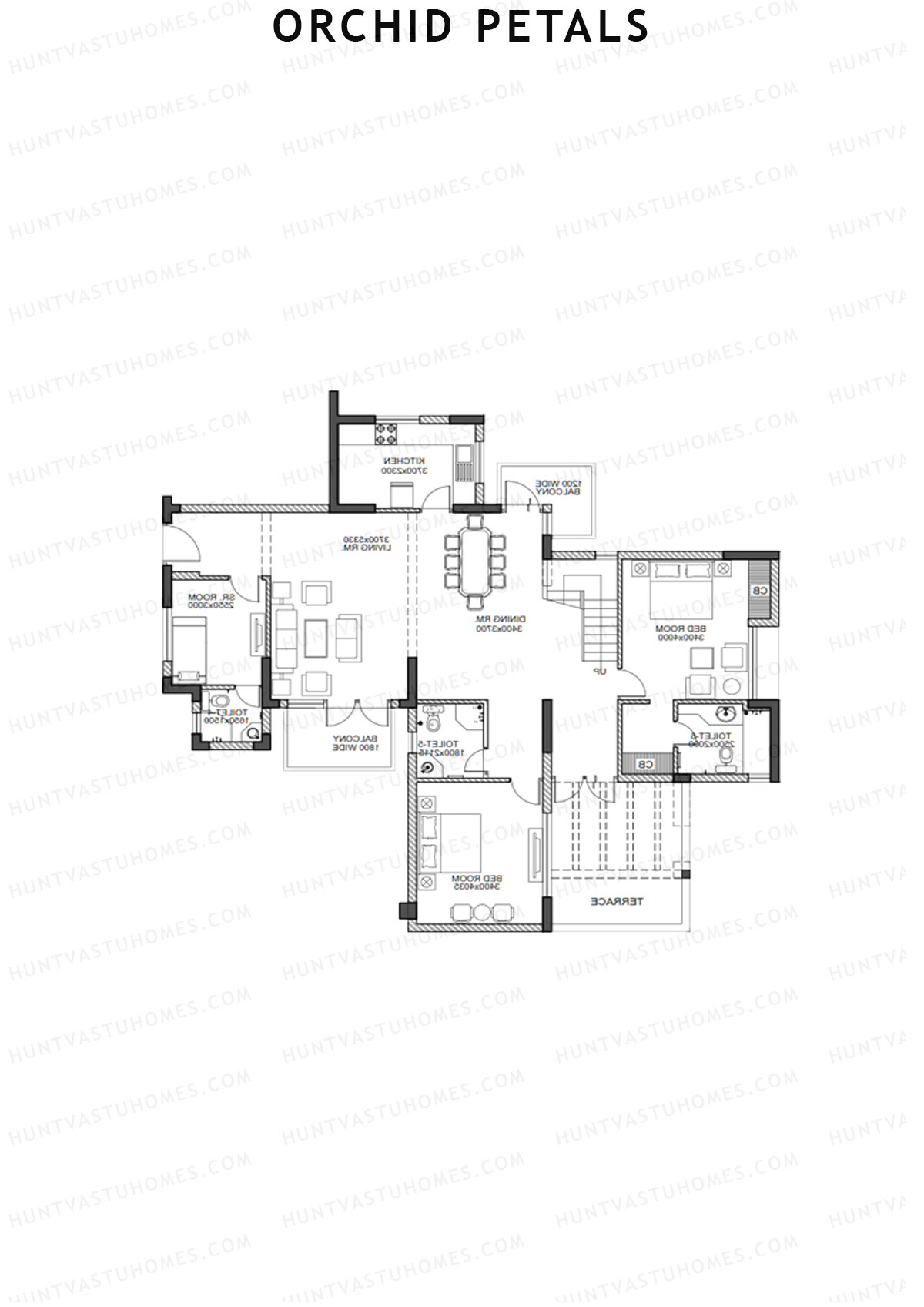 Orchid Petals Tower 9 Unit 3 Type PH LW(Penthouse) Floor Plan