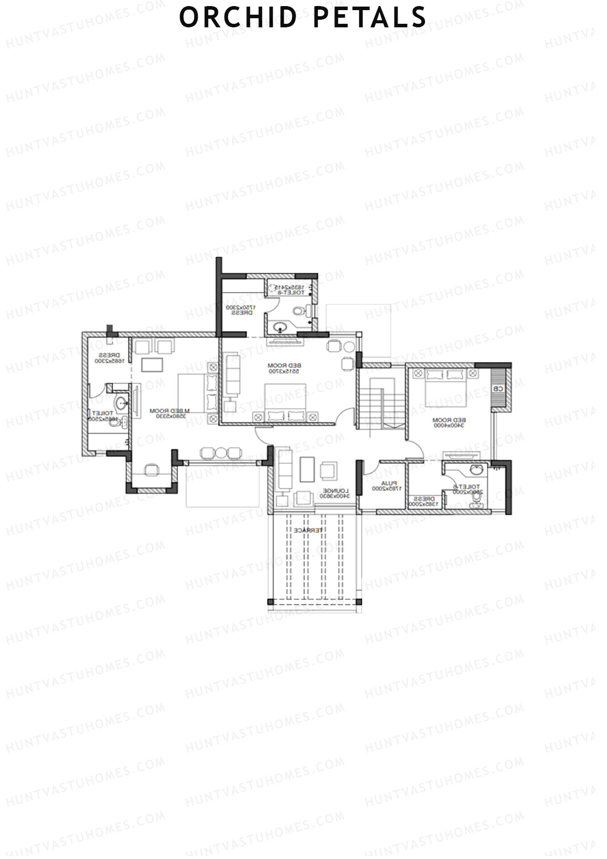 Orchid Petals Tower 9 Unit 3 Type PH LW(Penthouse) Floor Plan