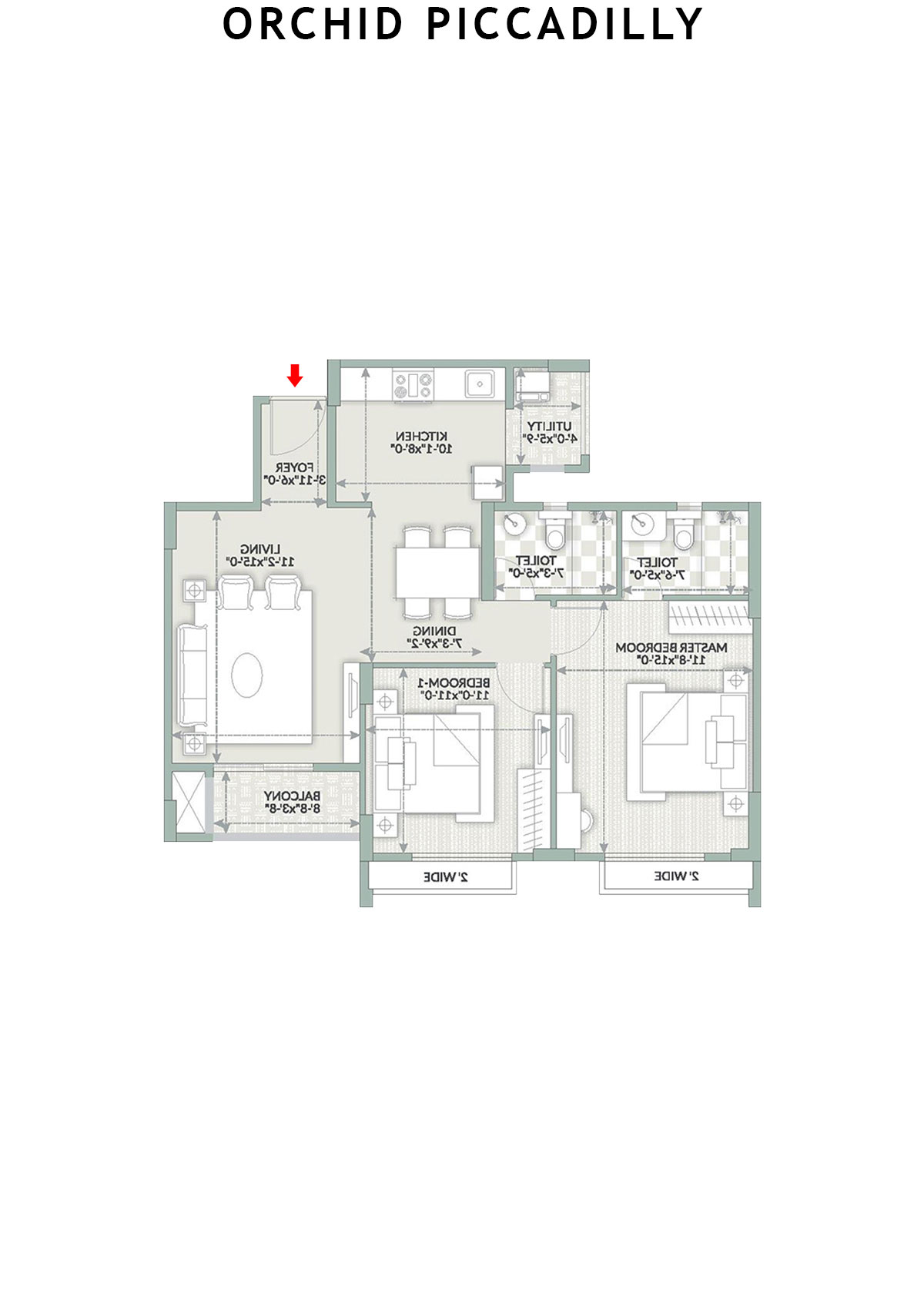 Orchid Piccadilly Tower B Unit 4 Floor Plan