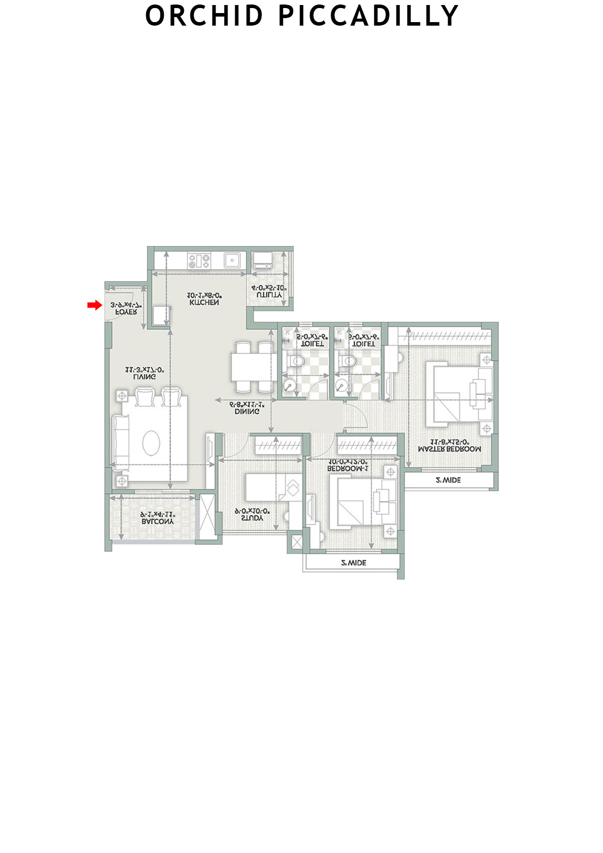 Orchid Piccadilly Tower C Unit 4 Floor Plan