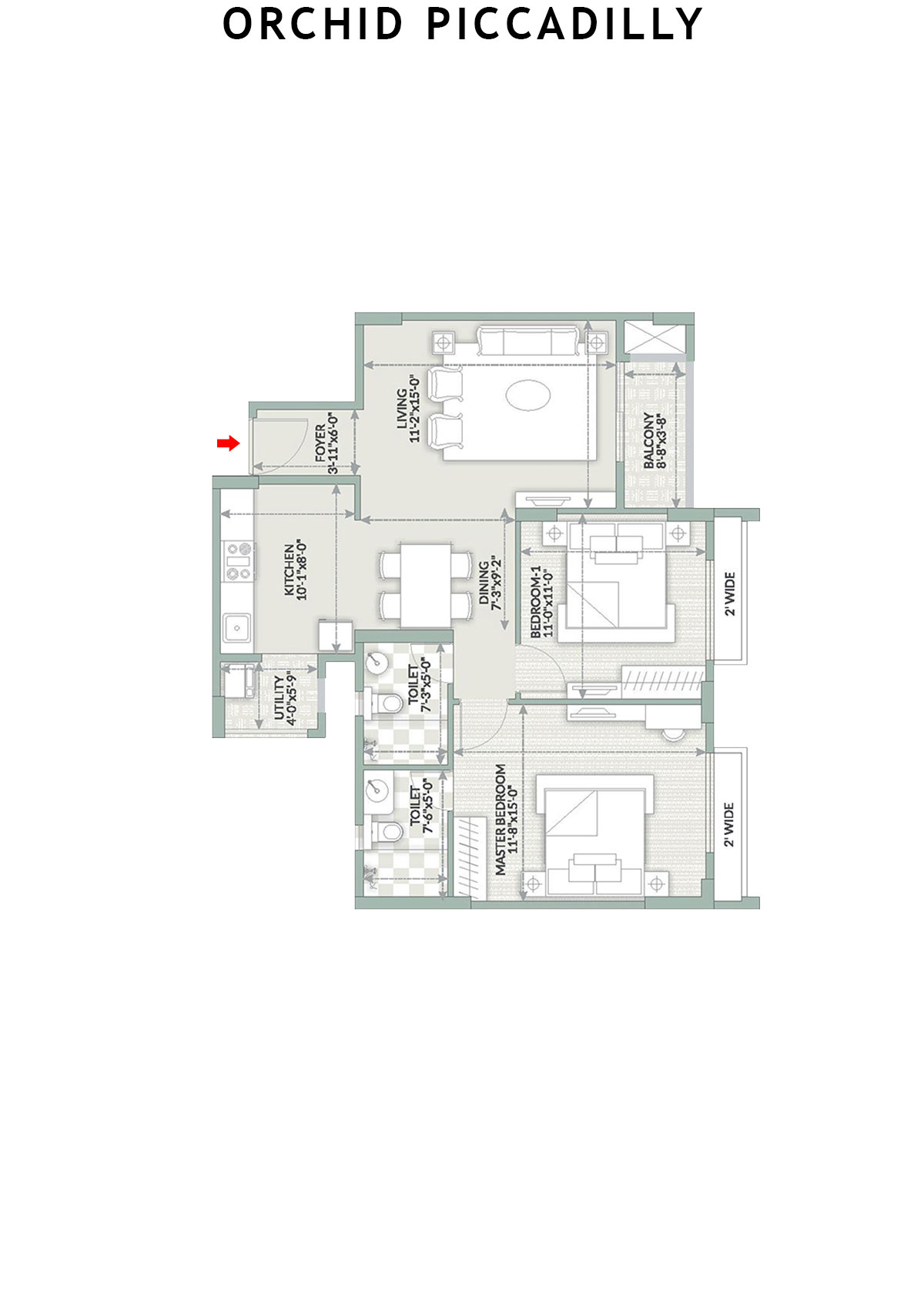 Orchid Piccadilly Tower D Unit 4 Floor Plan