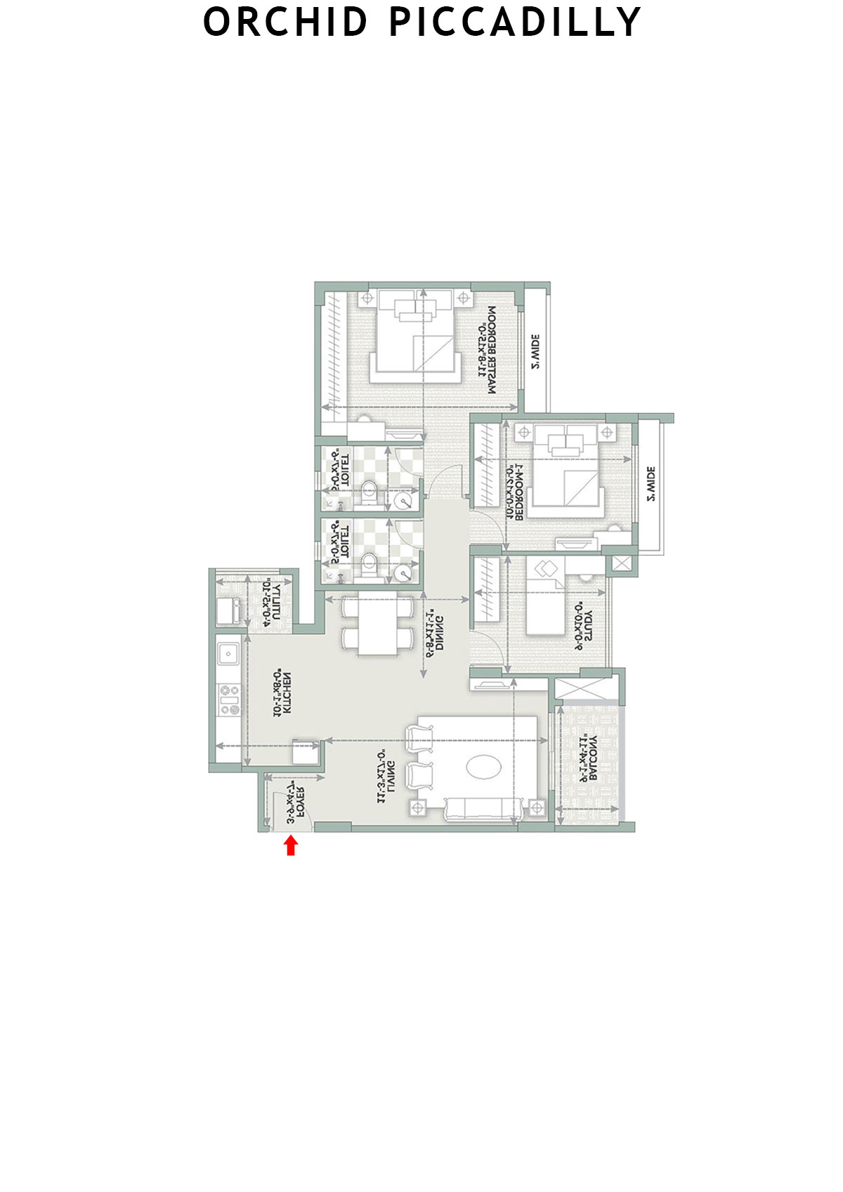 Orchid Piccadilly Tower E Unit 2 Floor Plan