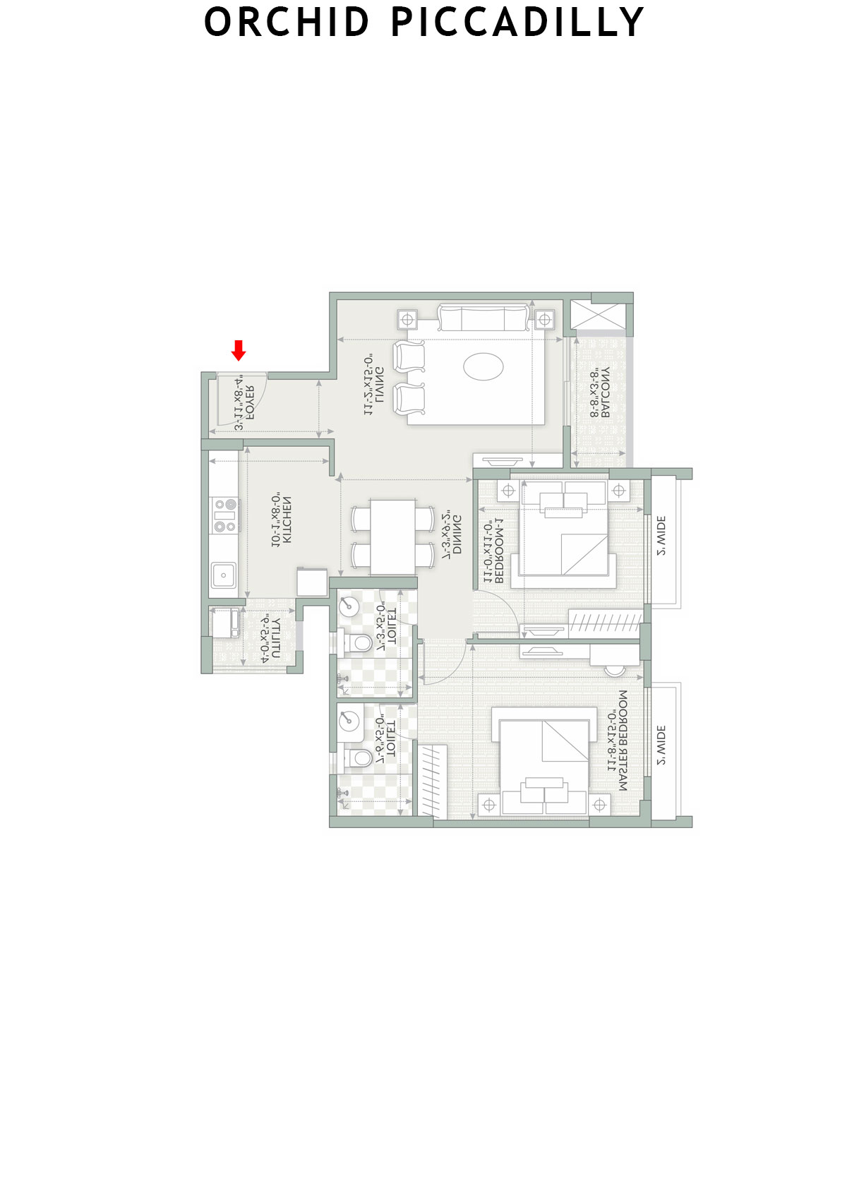 Orchid Piccadilly Tower E Unit 3 Floor Plan