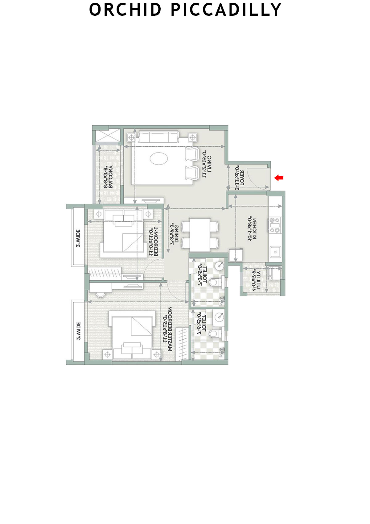 Orchid Piccadilly Tower E Unit 4 Floor Plan