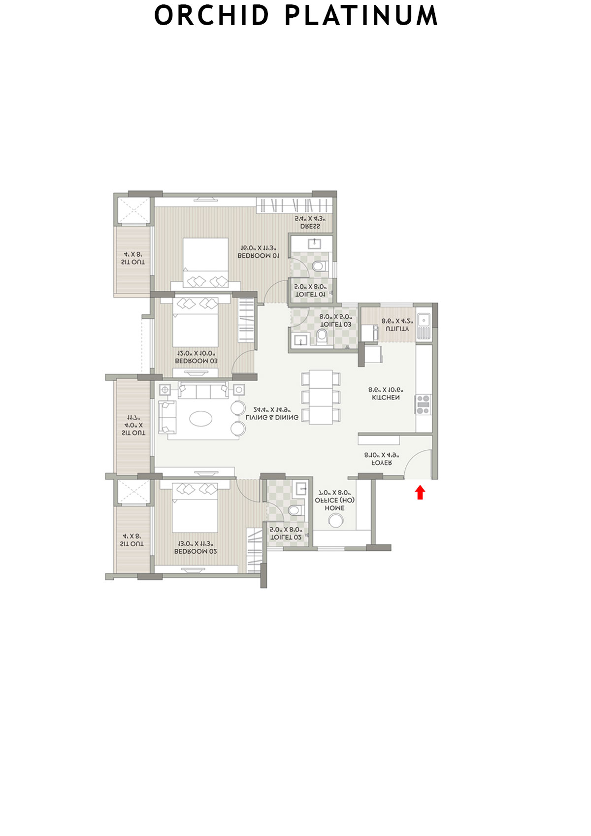 Orchid Platinum Tower C Unit 1 Floor Plan