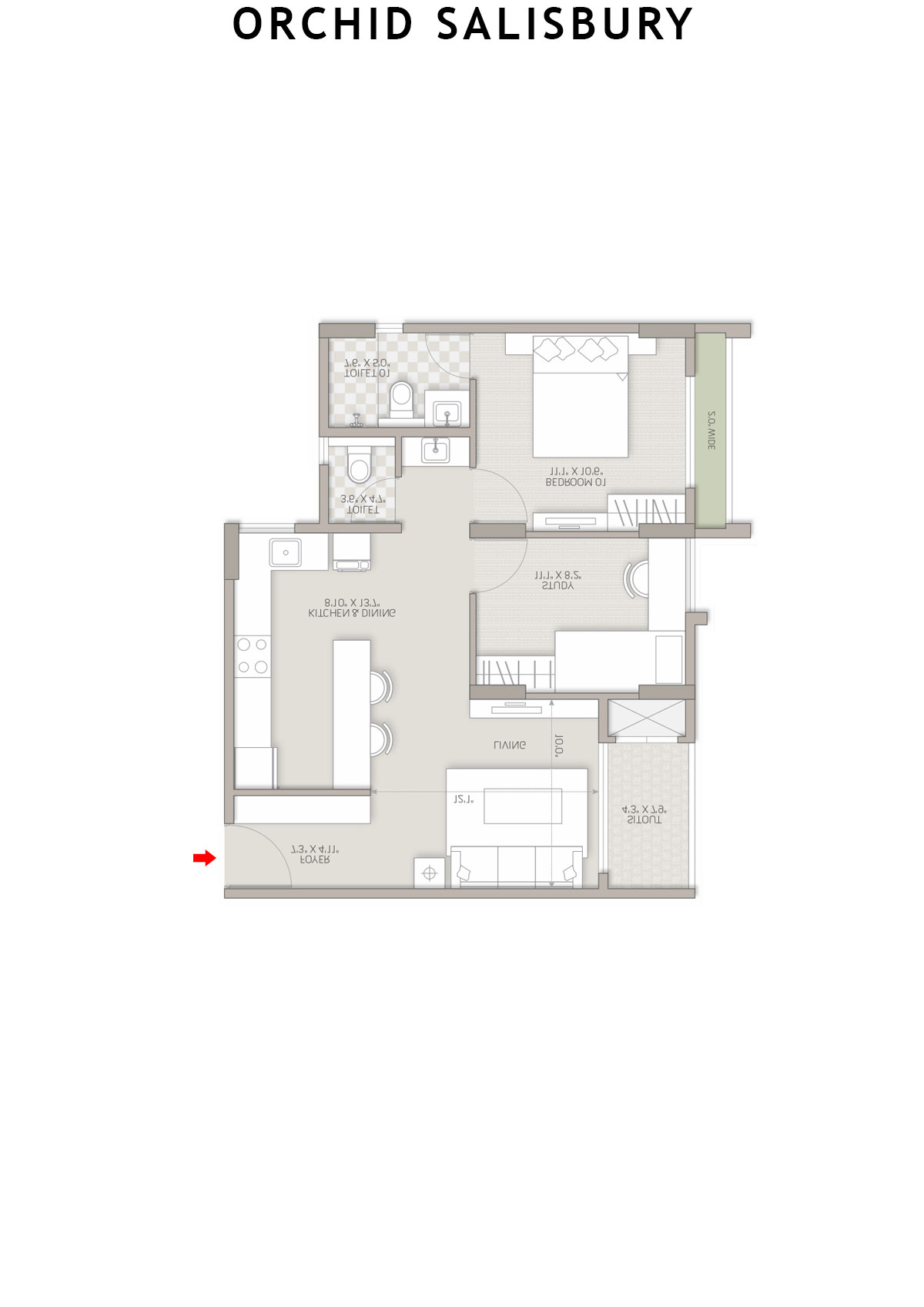Orchid Salisbury Tower A Unit 1 Floor Plan