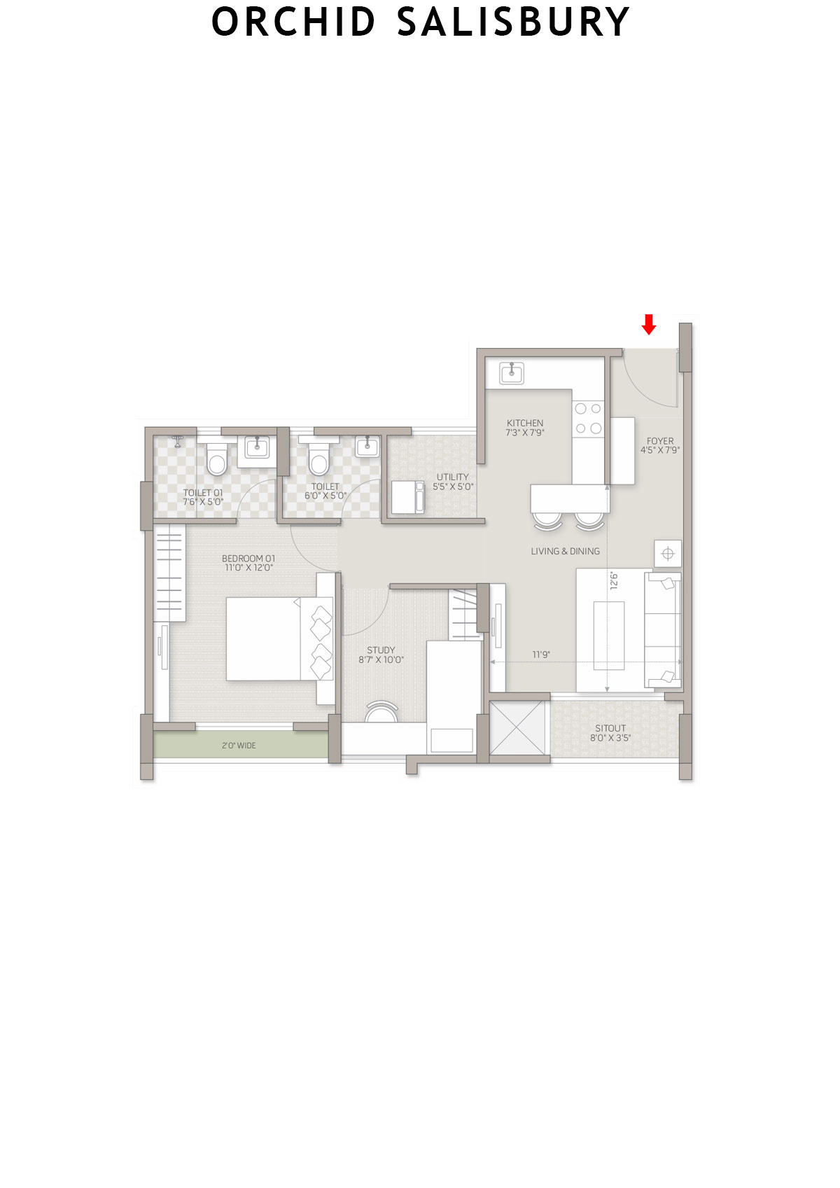 Orchid Salisbury Tower C Unit 3 Floor Plan