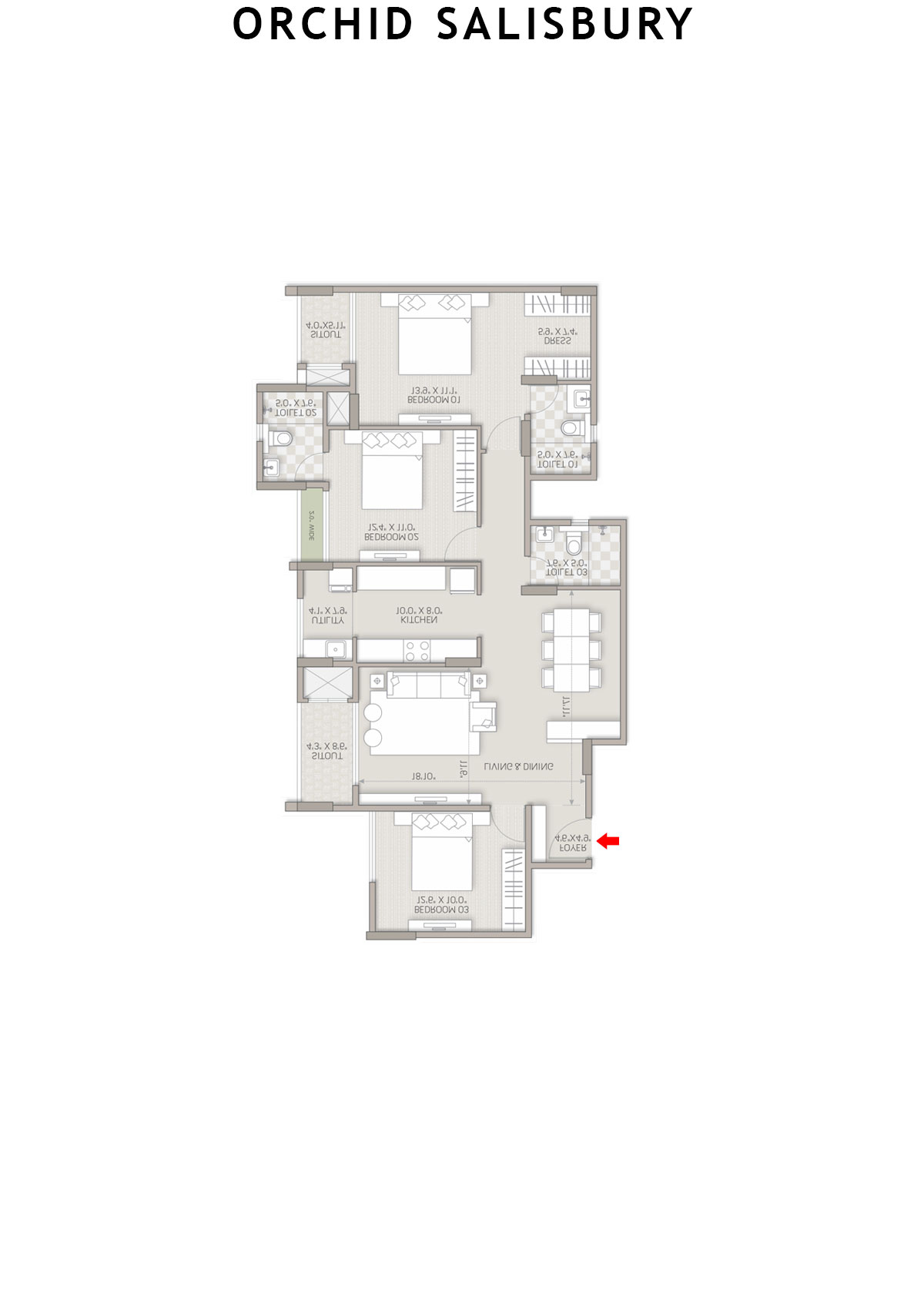 Orchid Salisbury Tower E Unit 6 Floor Plan
