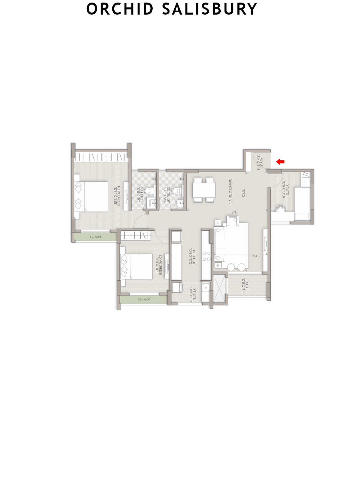 Orchid Salisbury Tower F Unit 5 Floor Plan