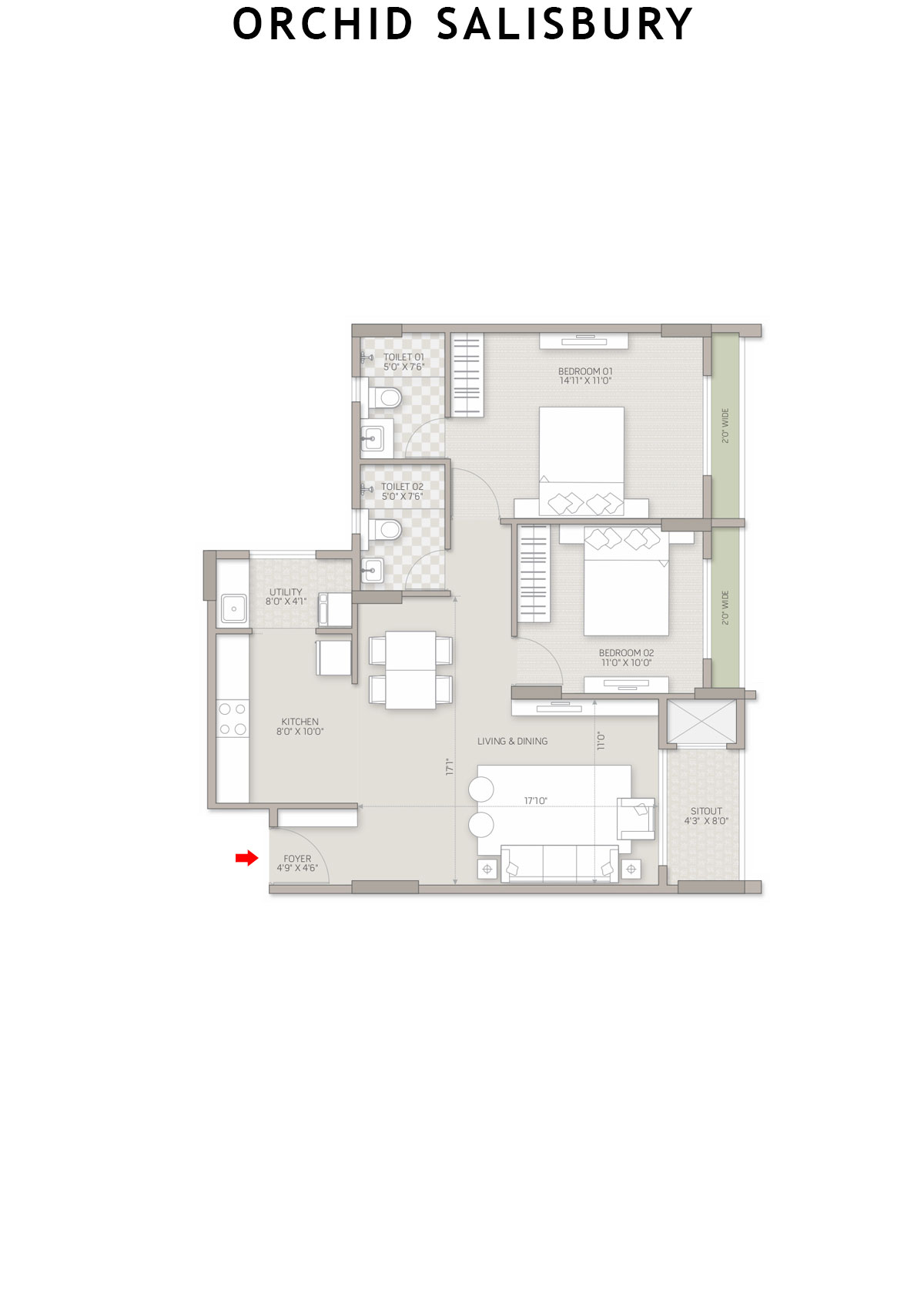 Orchid Salisbury Tower G Unit 1 Floor Plan