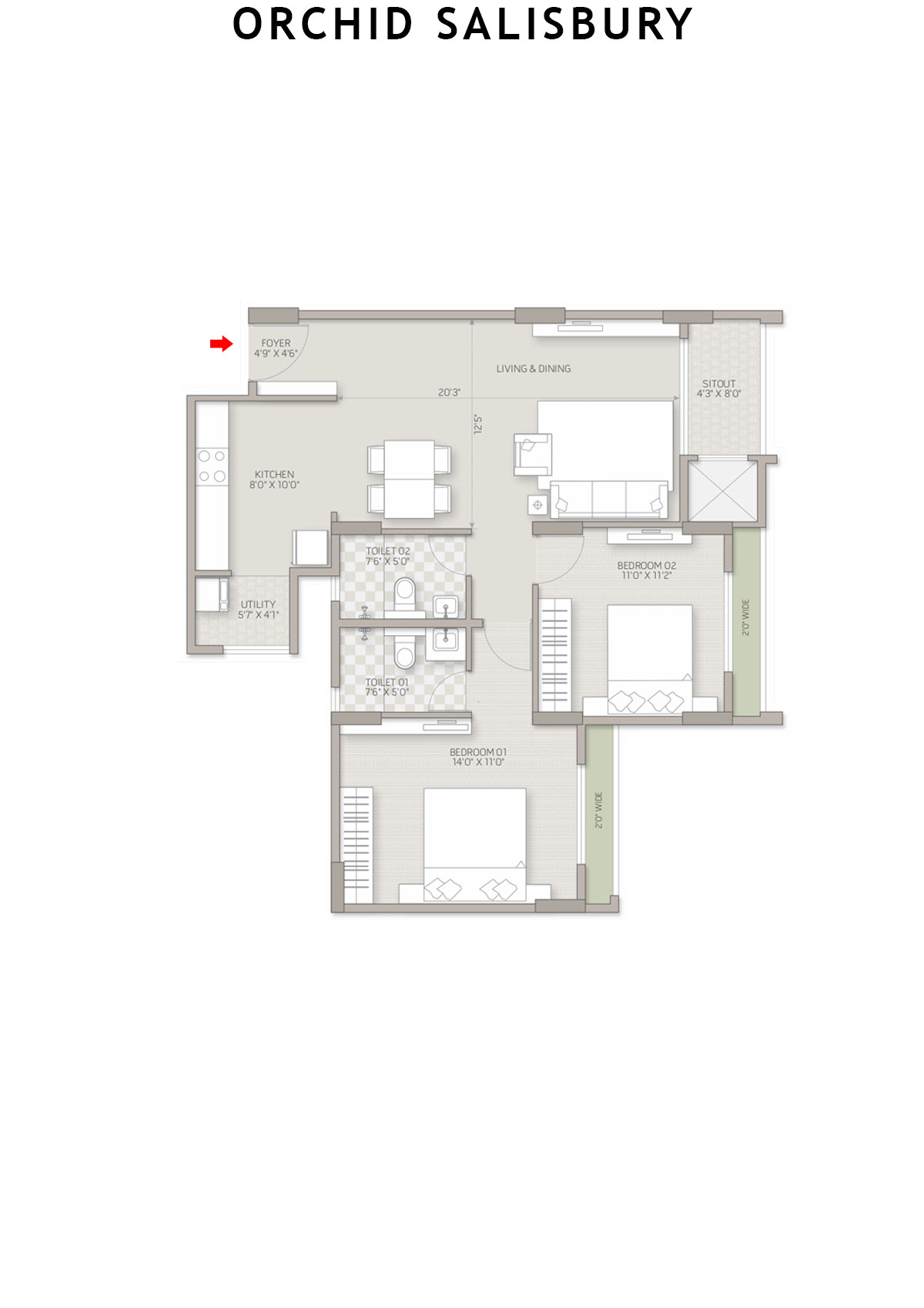 Orchid Salisbury Tower G Unit 2 Floor Plan