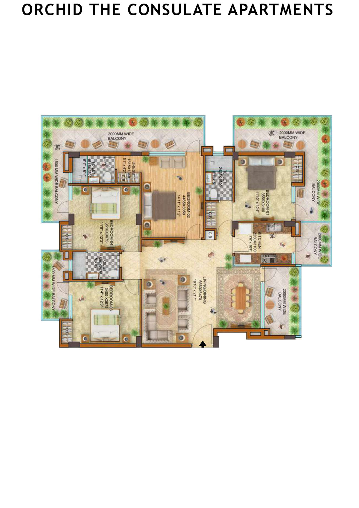 Orchid The Consulate Apartments Tower A Unit 1 Floor Plan