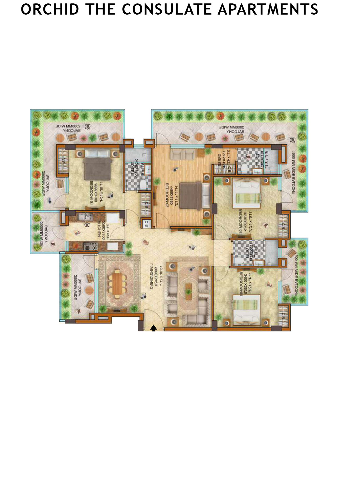 Orchid The Consulate Apartments Tower A Unit 2 Floor Plan
