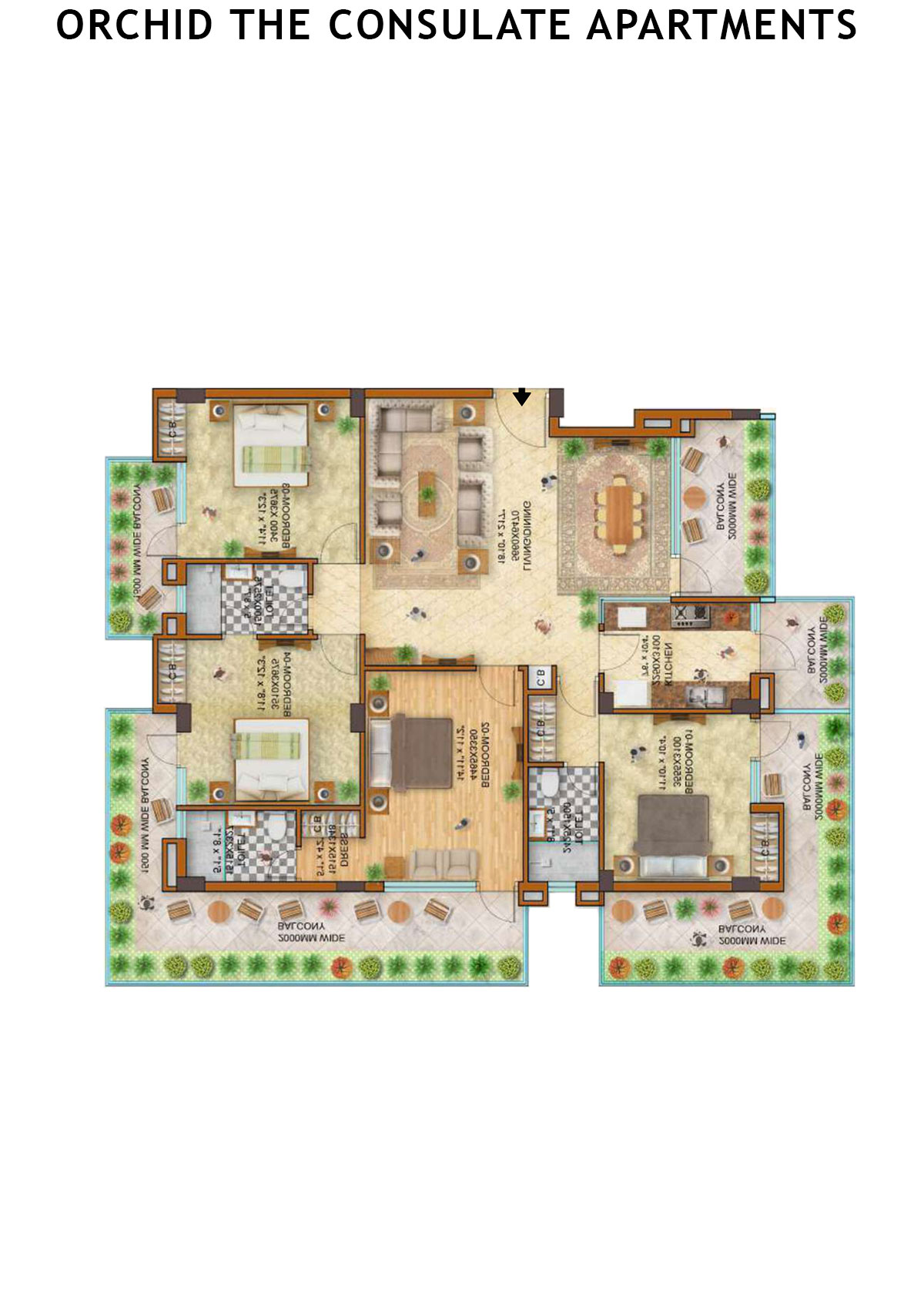Orchid The Consulate Apartments Tower A Unit 4 Floor Plan