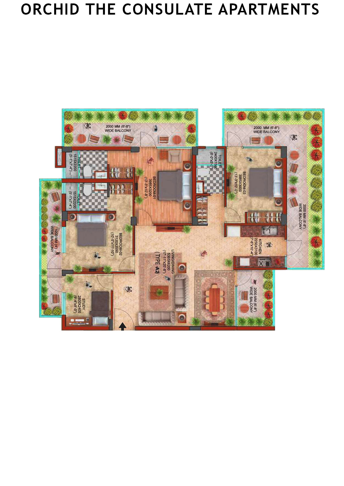 Orchid The Consulate Apartments Tower B Unit 1 Floor Plan