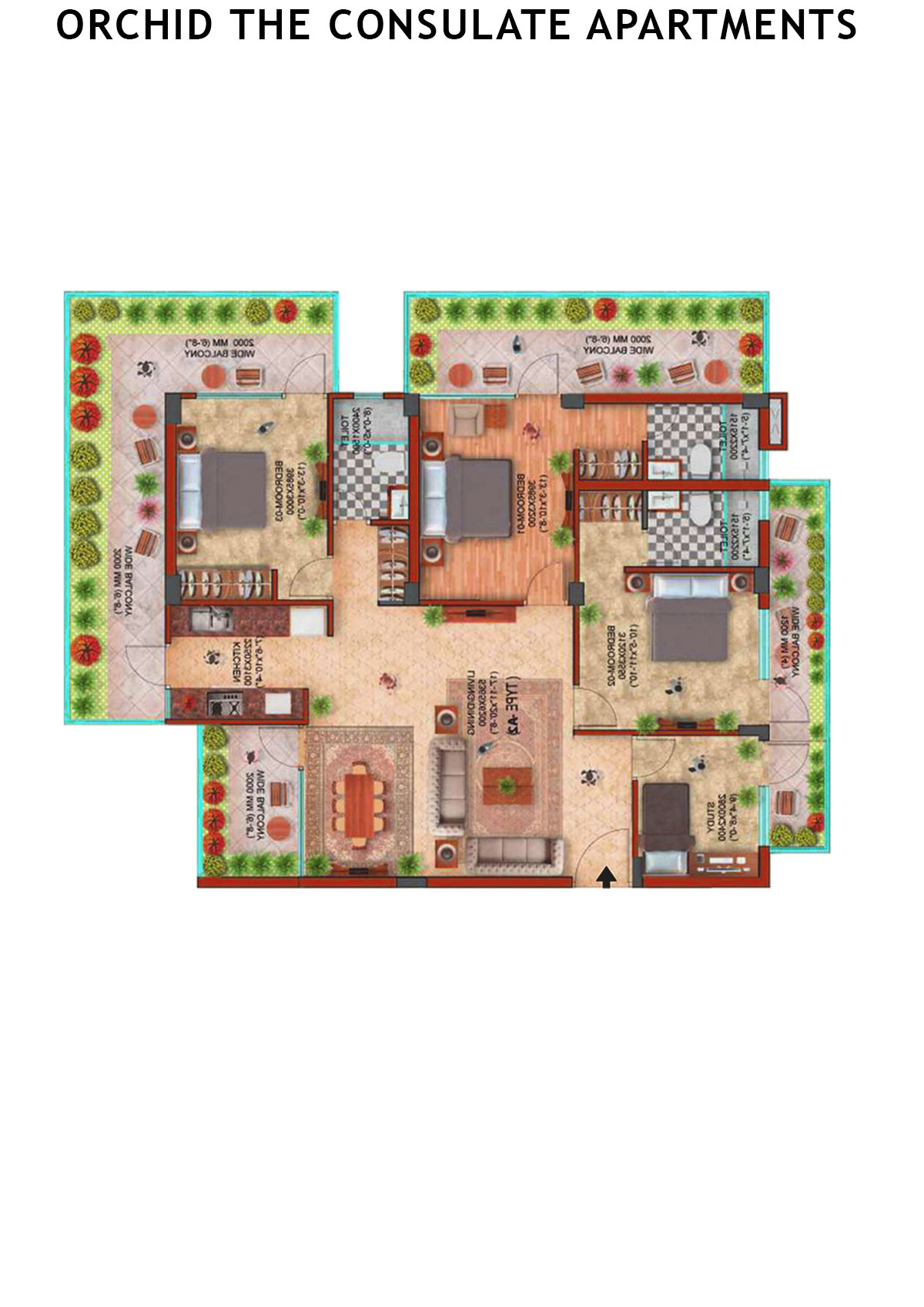 Orchid The Consulate Apartments Tower B Unit 2 Floor Plan
