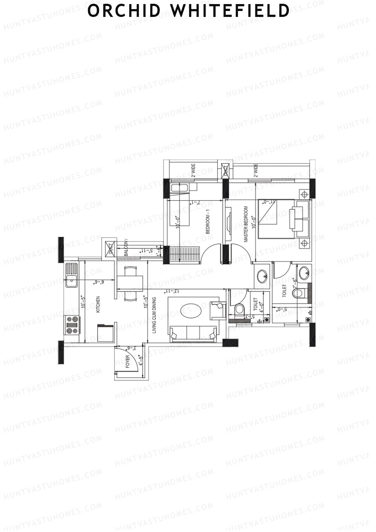Orchid Whitefield Block A Unit 1 Floor Plan