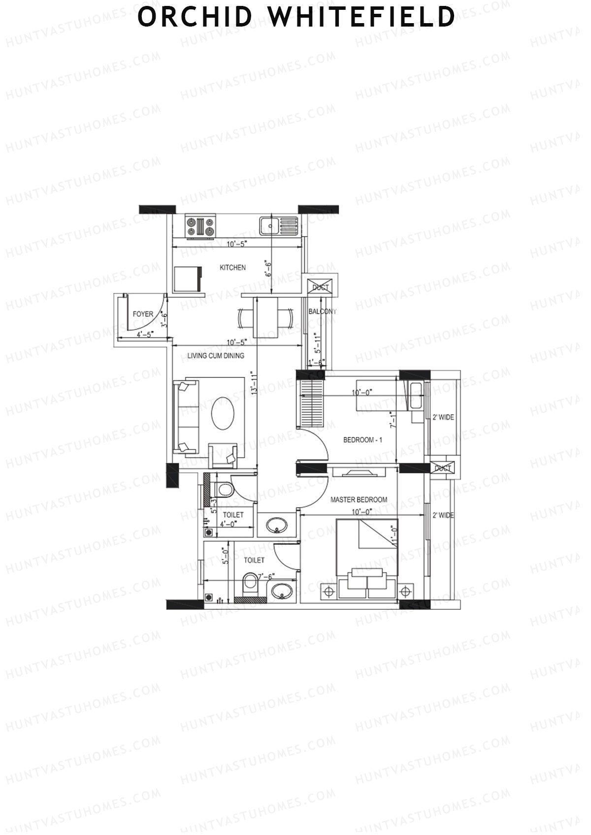Orchid Whitefield Block A Unit 2 Floor Plan