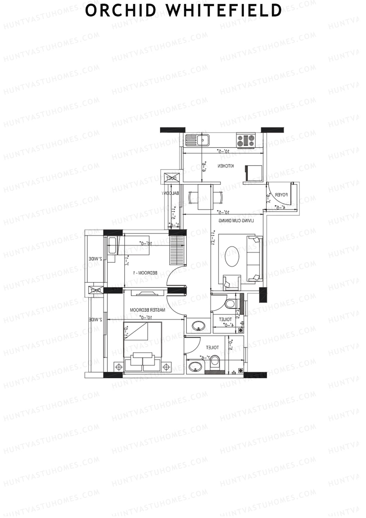 Orchid Whitefield Block A Unit 3 Floor Plan
