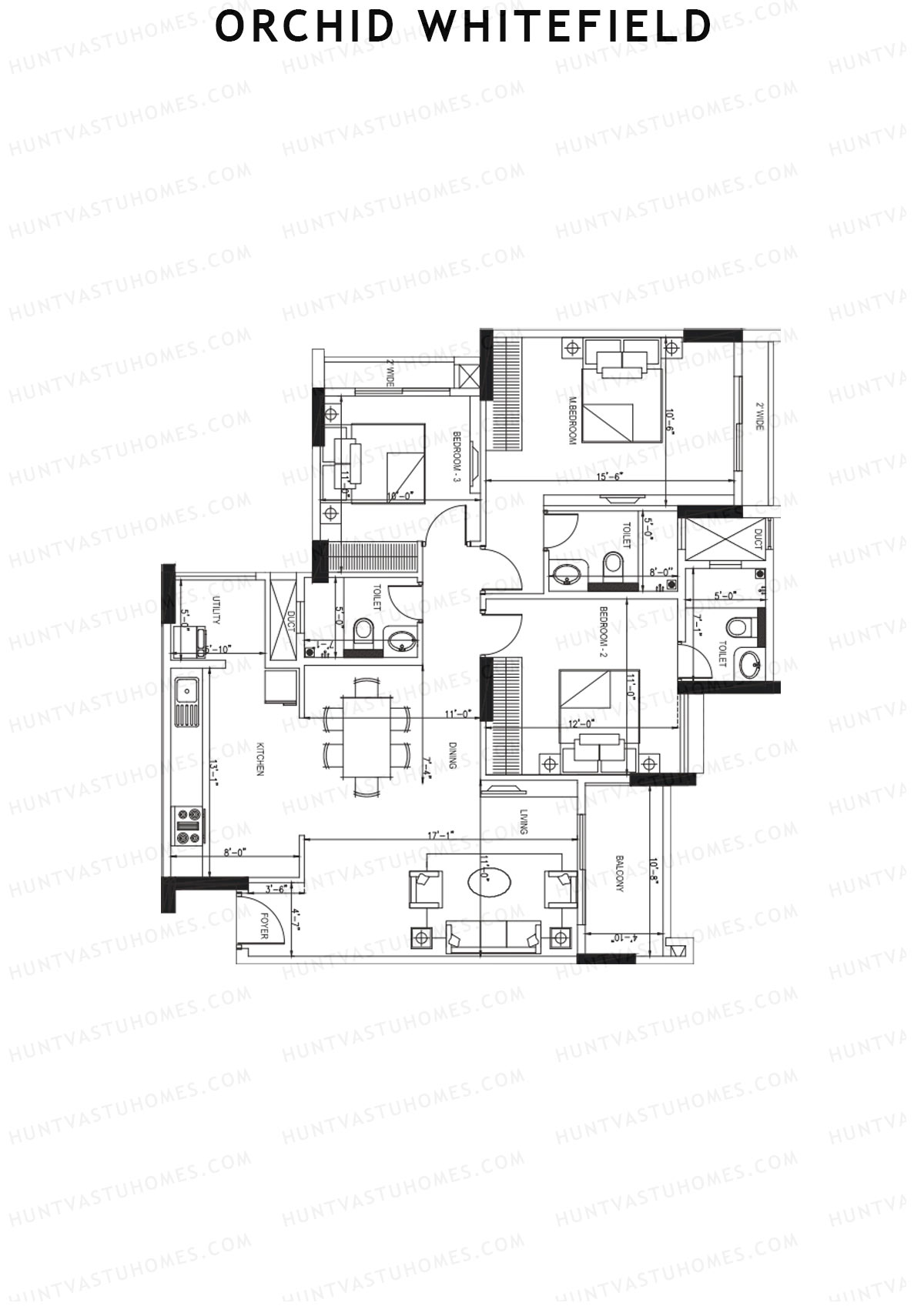 Orchid Whitefield Block B Unit 2 Floor Plan