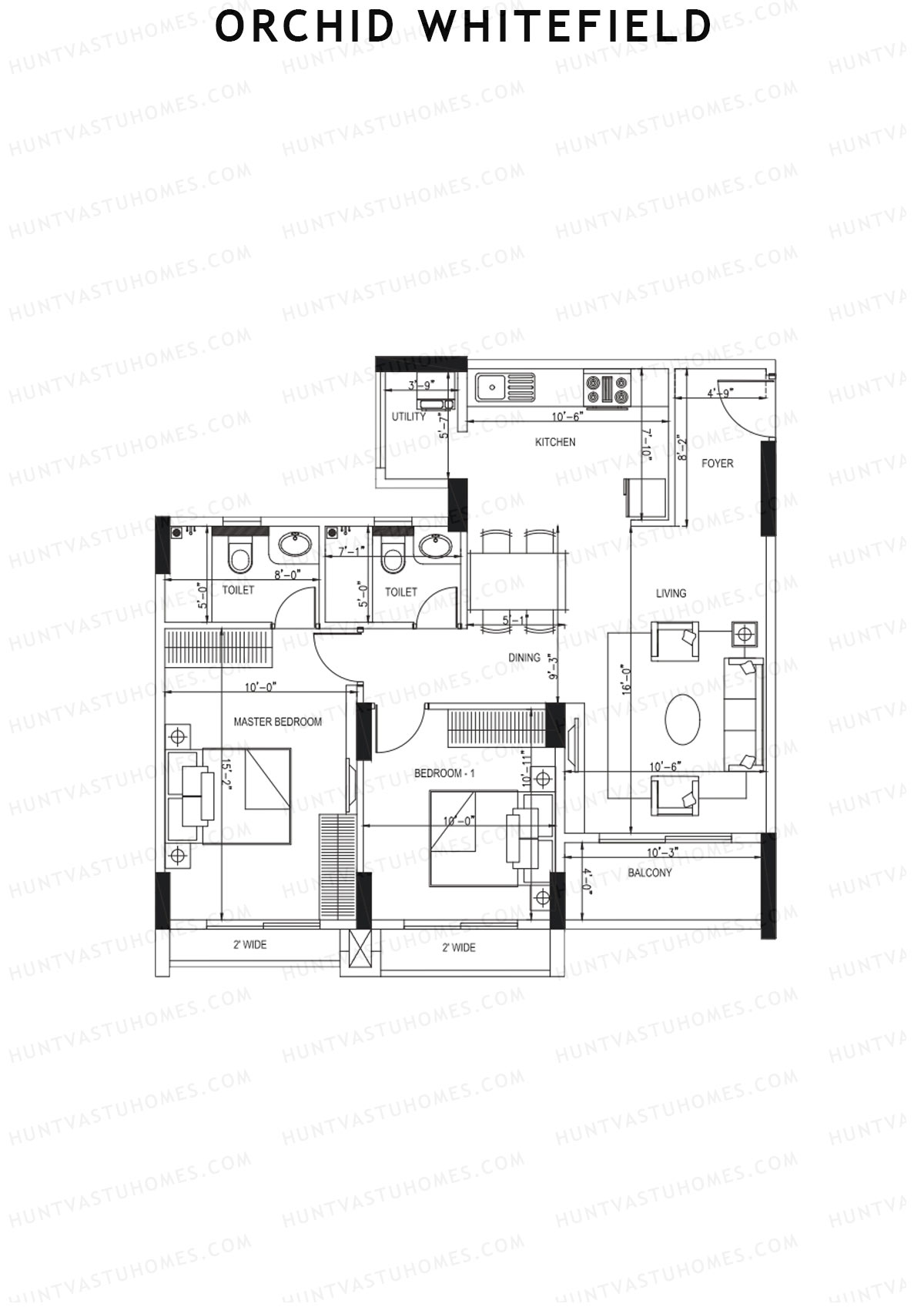 Orchid Whitefield Block B Unit 4 Floor Plan