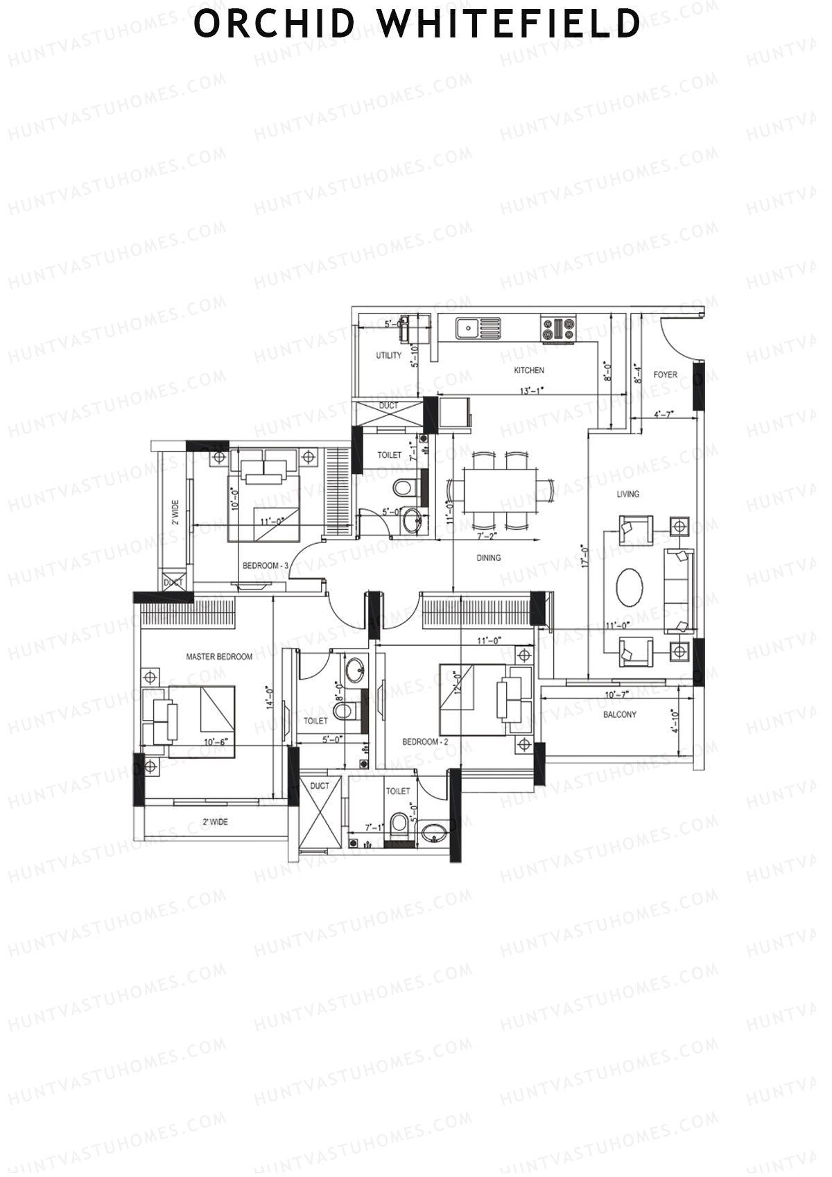 Orchid Whitefield Block E Unit 5 Floor Plan