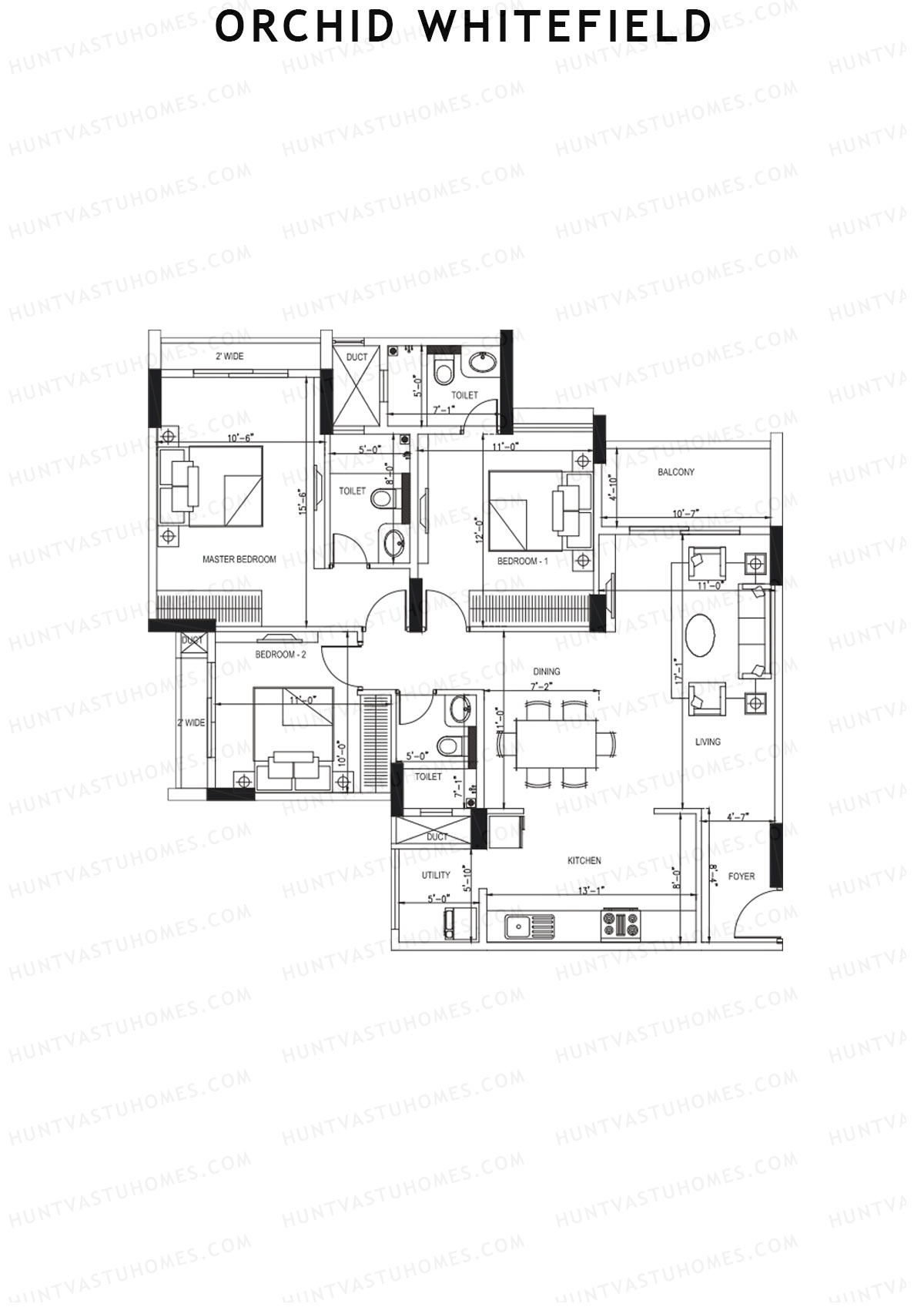 Orchid Whitefield Block E Unit 6 Floor Plan