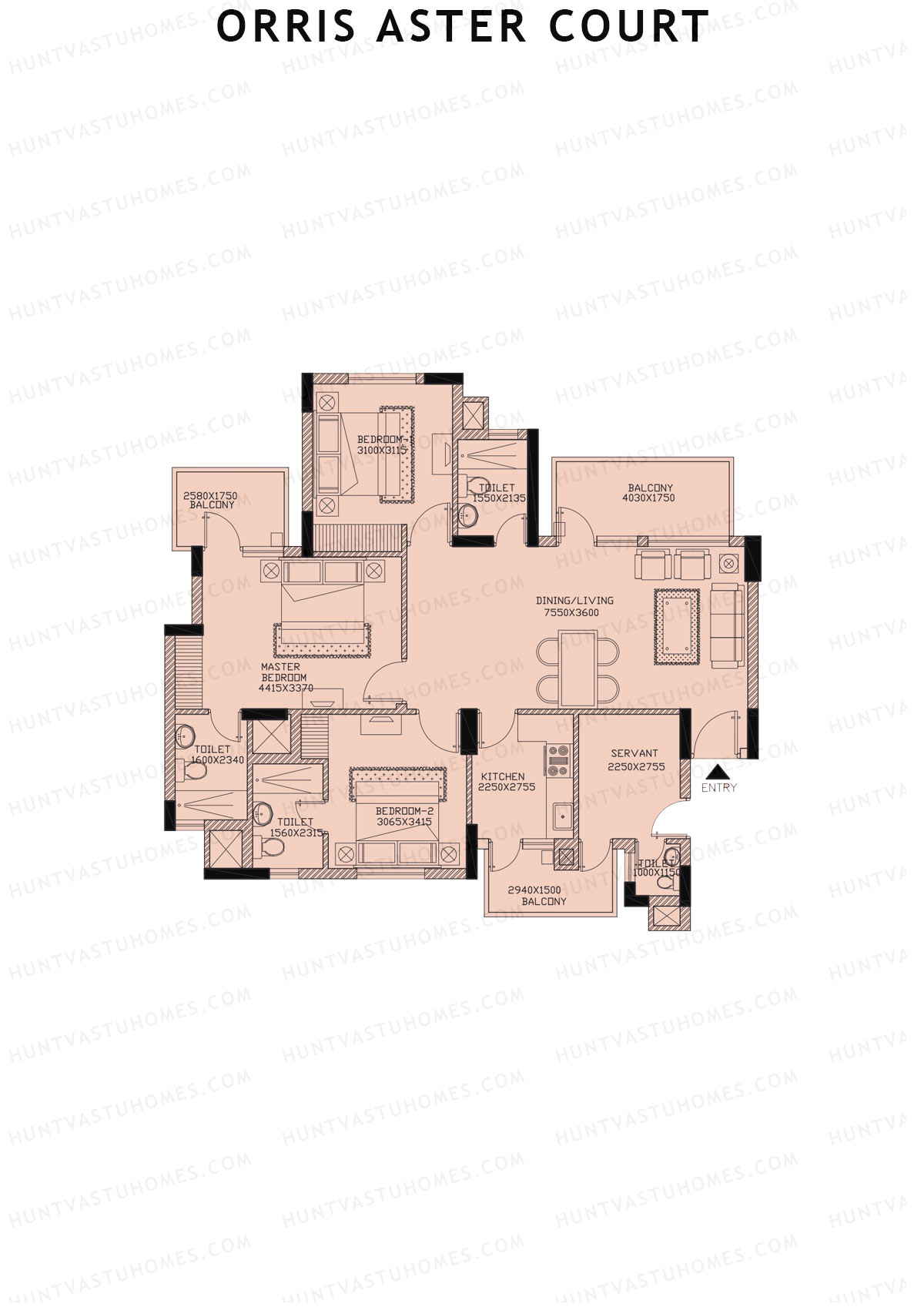 Orris Aster Court Tower 3J Unit 3 Floor Plan