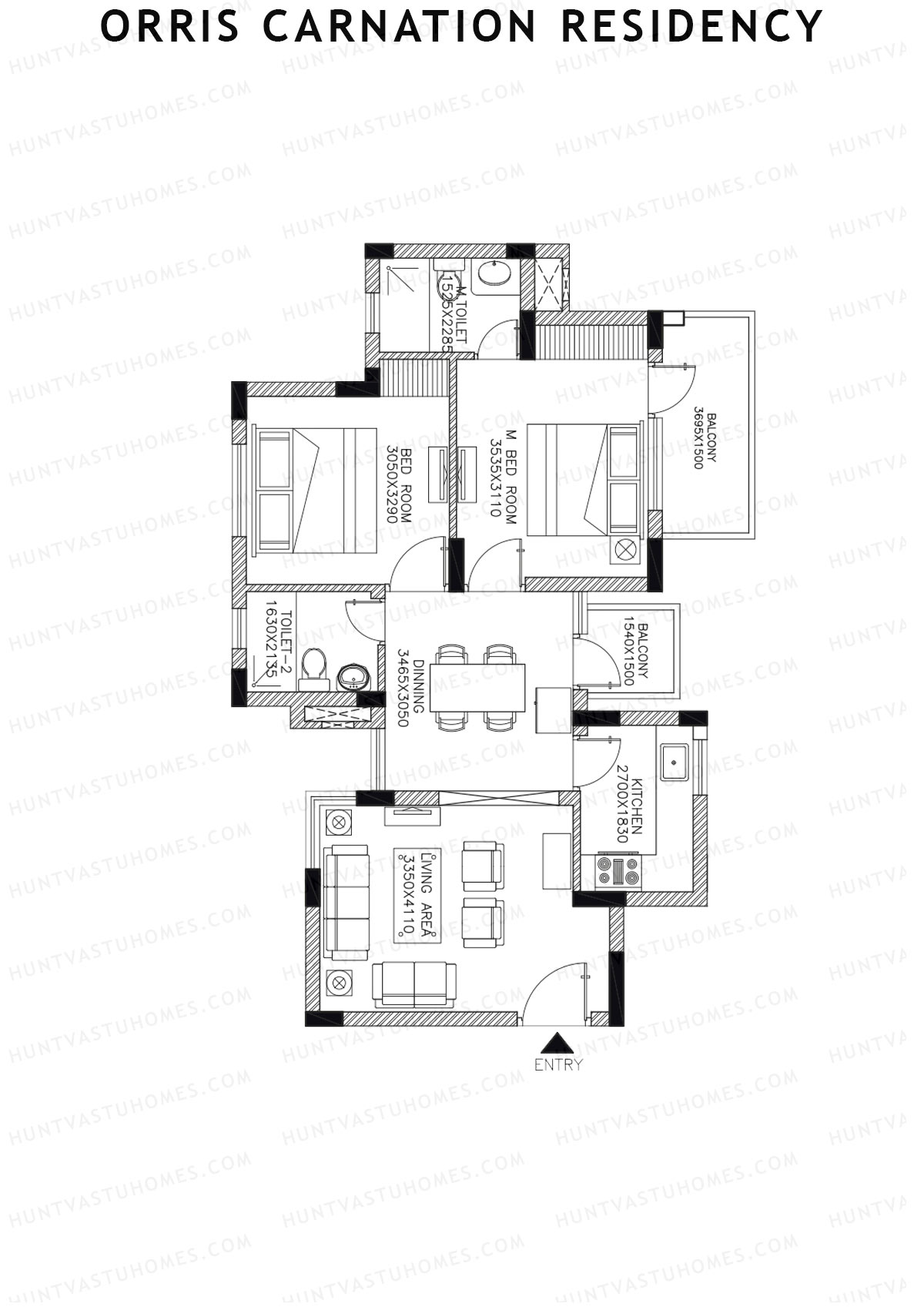 Orris Carnation Residency Tower 2C Unit 5 Floor Plan