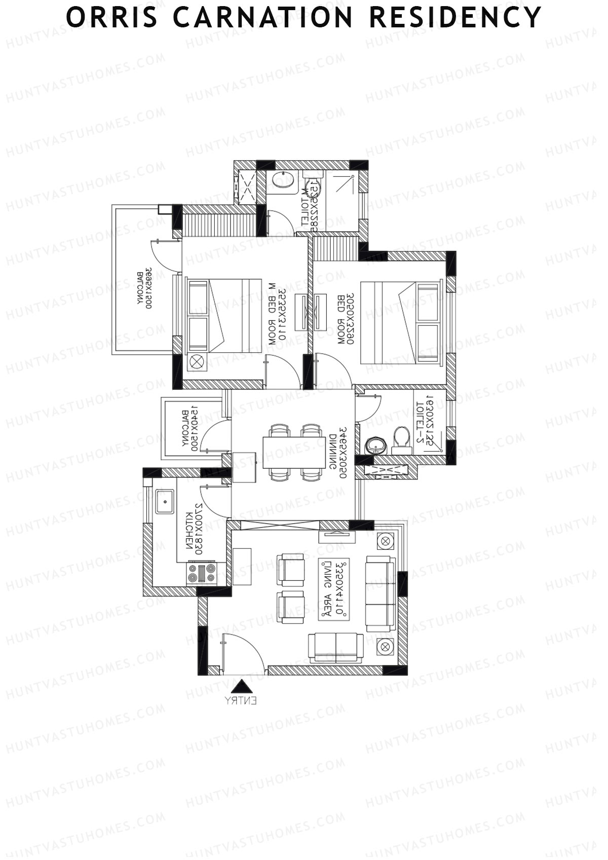 Orris Carnation Residency Tower 2D Unit 5 Floor Plan