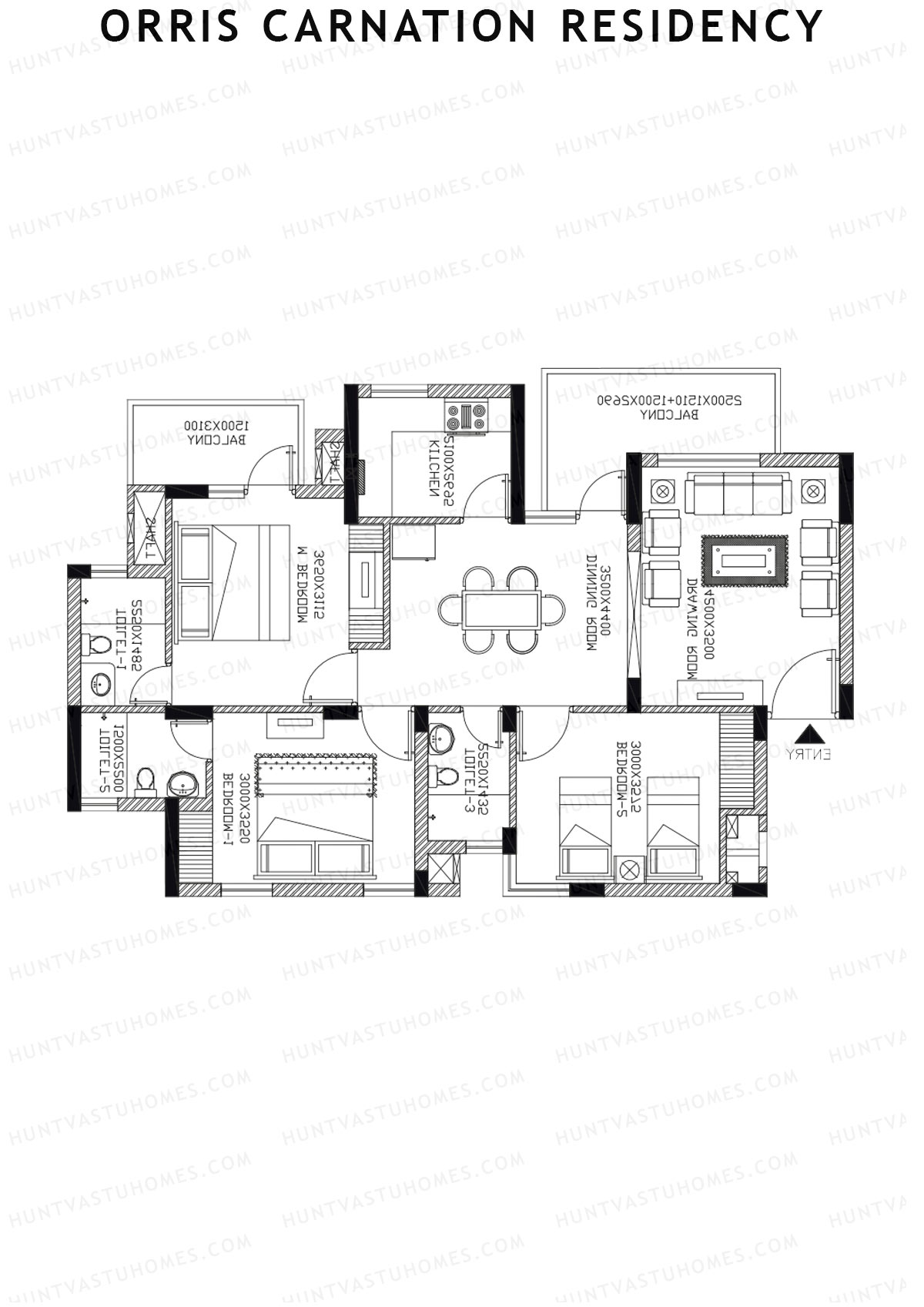 Orris Carnation Residency Tower 3B Unit 3 Floor Plan