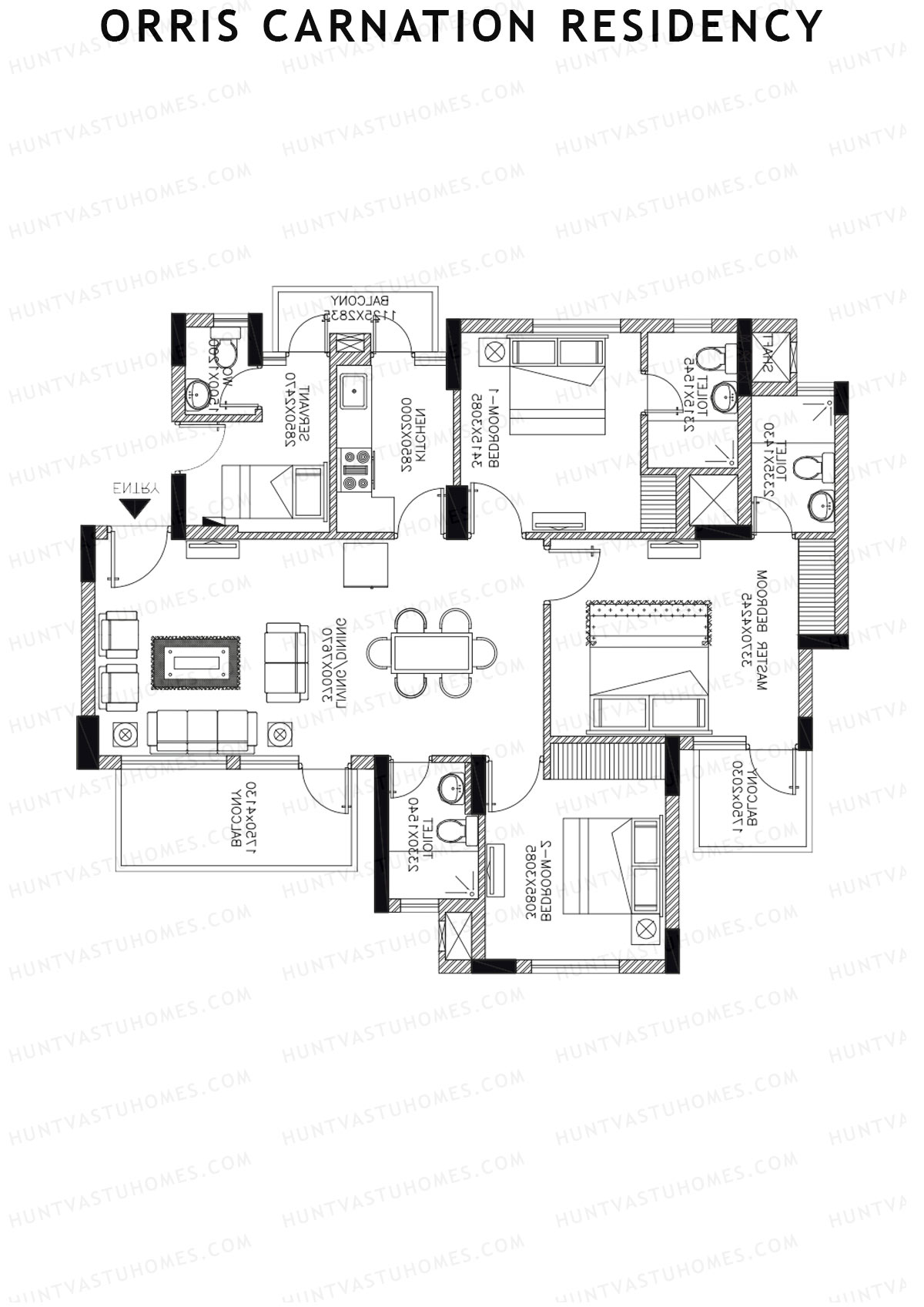 Orris Carnation Residency Tower 3F Unit 1 Floor Plan