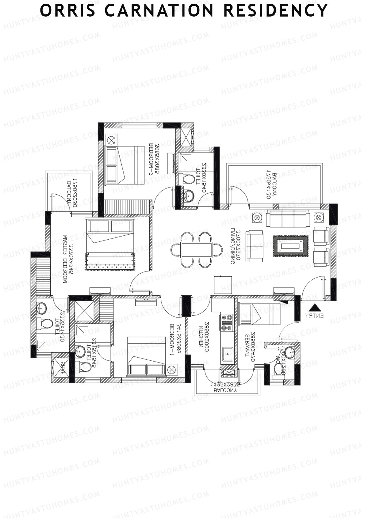 Orris Carnation Residency Tower 3F Unit 3 Floor Plan